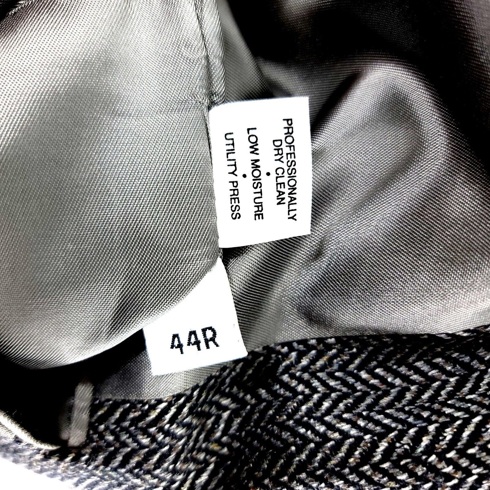 Hart Schaffner Marx Hart Schaffner Marx Tweed Wool 2 Button Sport Coat 44R Gray Size 44R - 8 Thumbnail