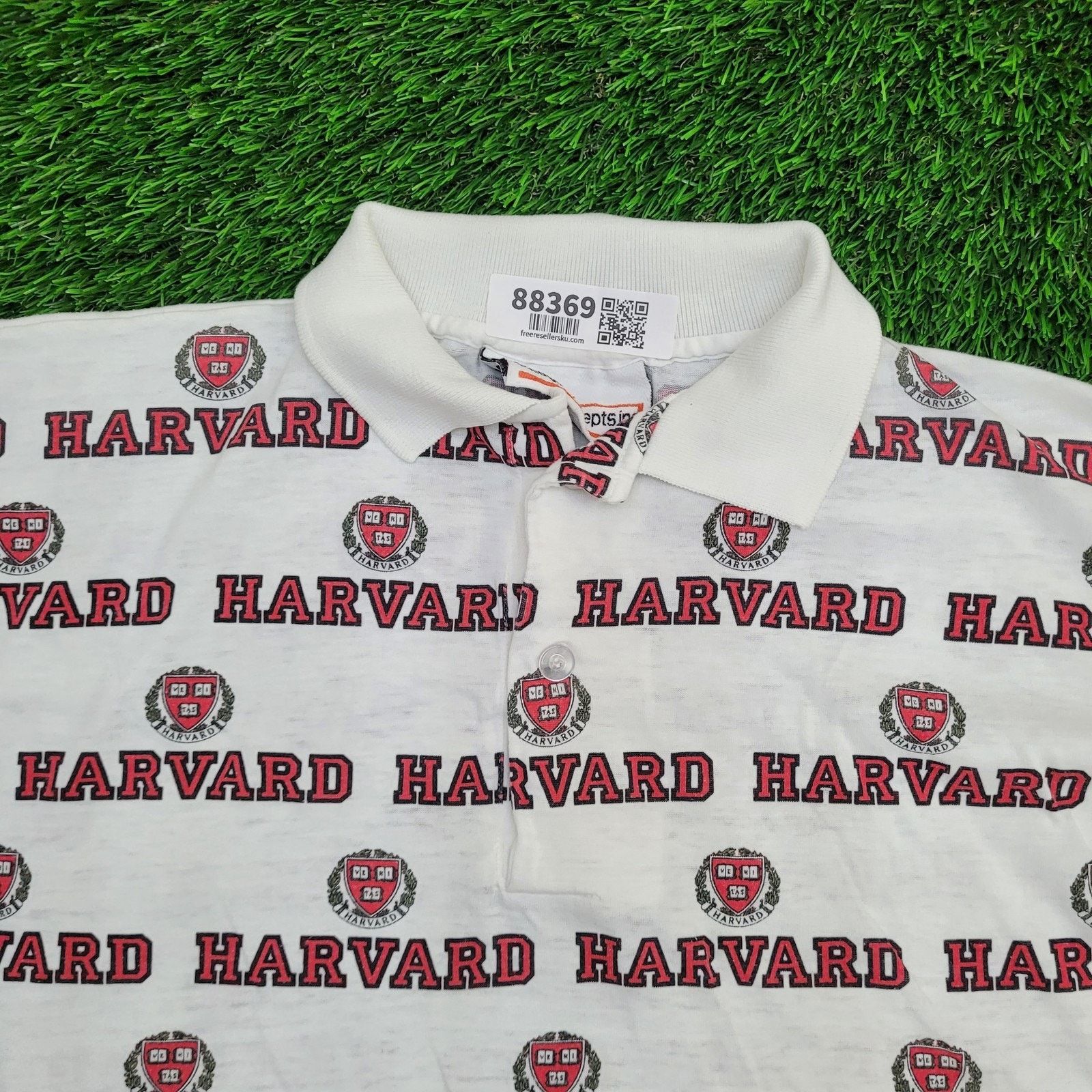 Other Vintage 90s Harvard University Polo Shirt 2XL 25x31 White Size US XXL / EU 58 / 5 - 6 Thumbnail