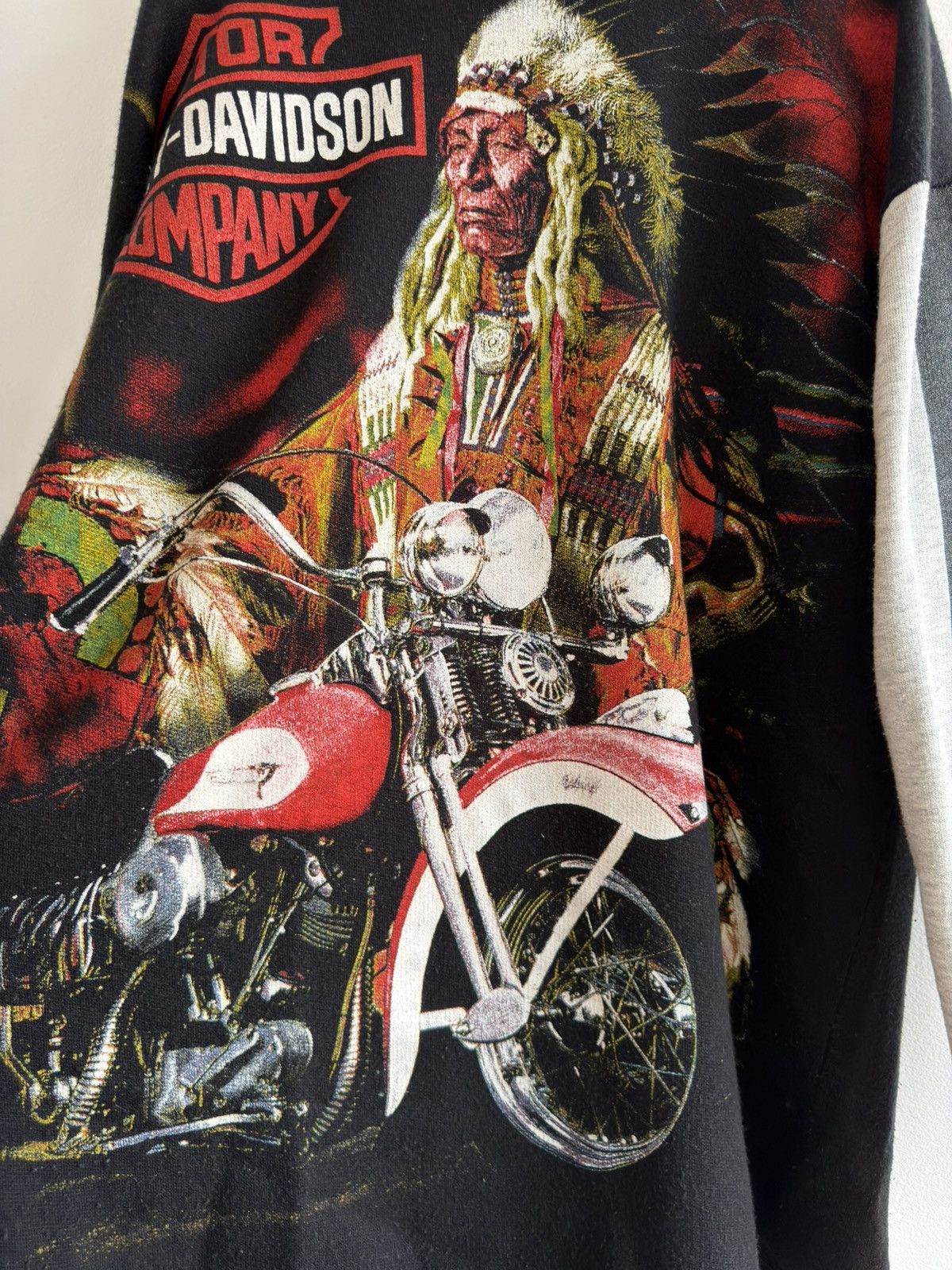 Harley Davidson *RARE* 90s VINTAGE EMPIRE HOODIE HARLEY DAVIDSON USA AOP Size US XL / EU 56 / 4 - 12 Thumbnail