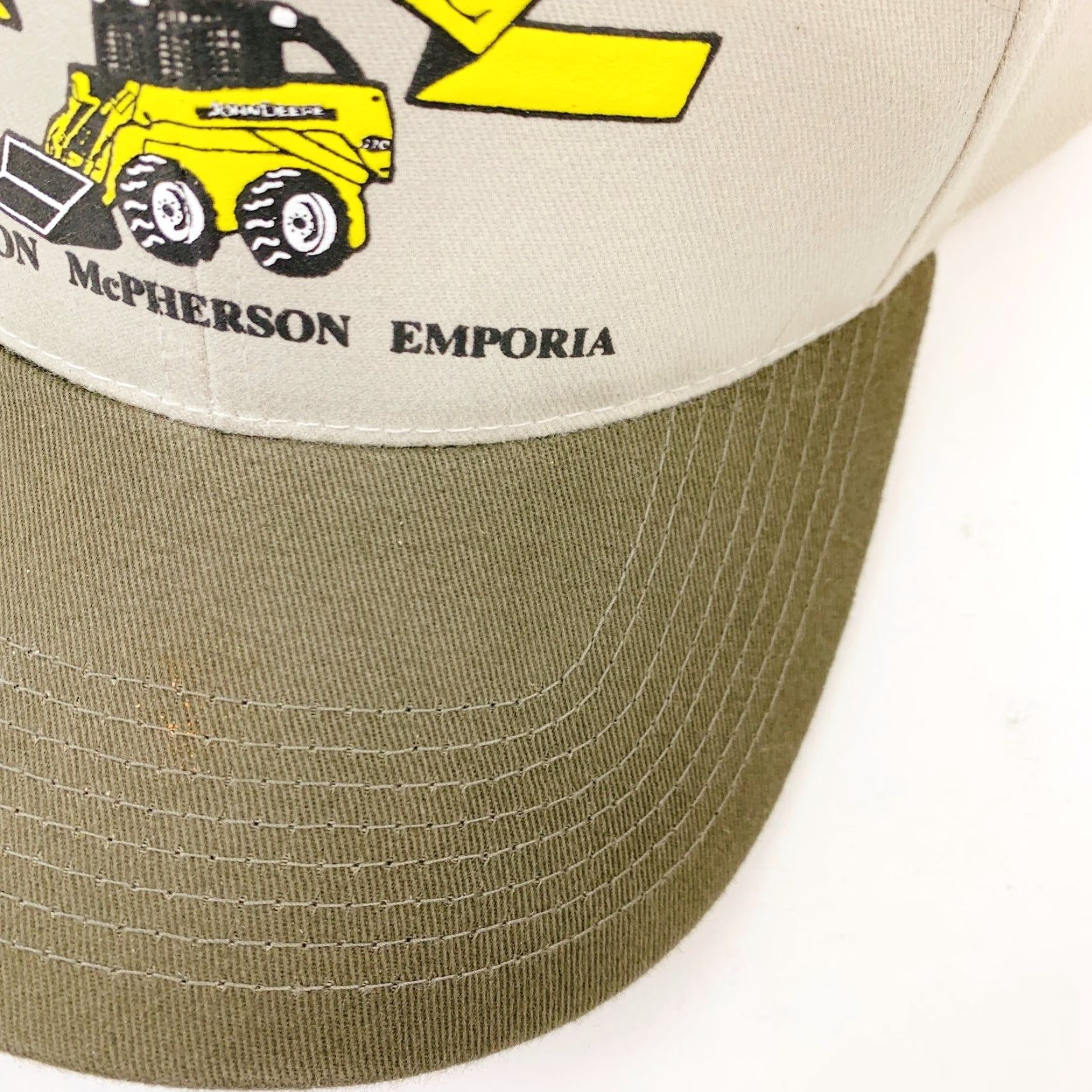 Vintage VINTAGE Deer Trail Implement Marion Emporia Kansas Strapback Dad Hat Cap New Size ONE SIZE - 3 Thumbnail