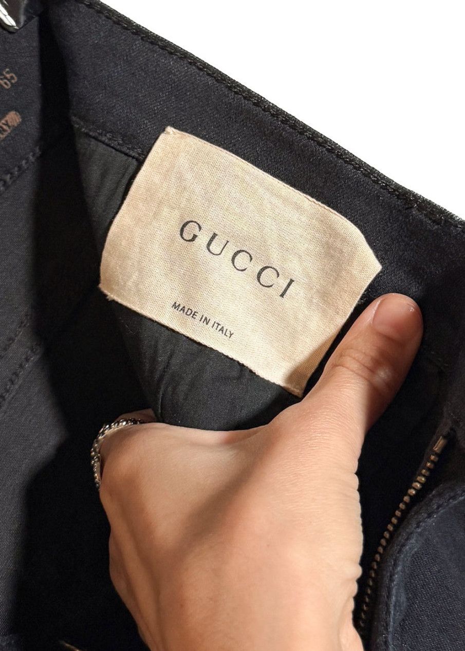 Gucci Gucci Navy Blue Butterfly Embroidered Patch Skinny Jeans Size 29" - 9 Thumbnail
