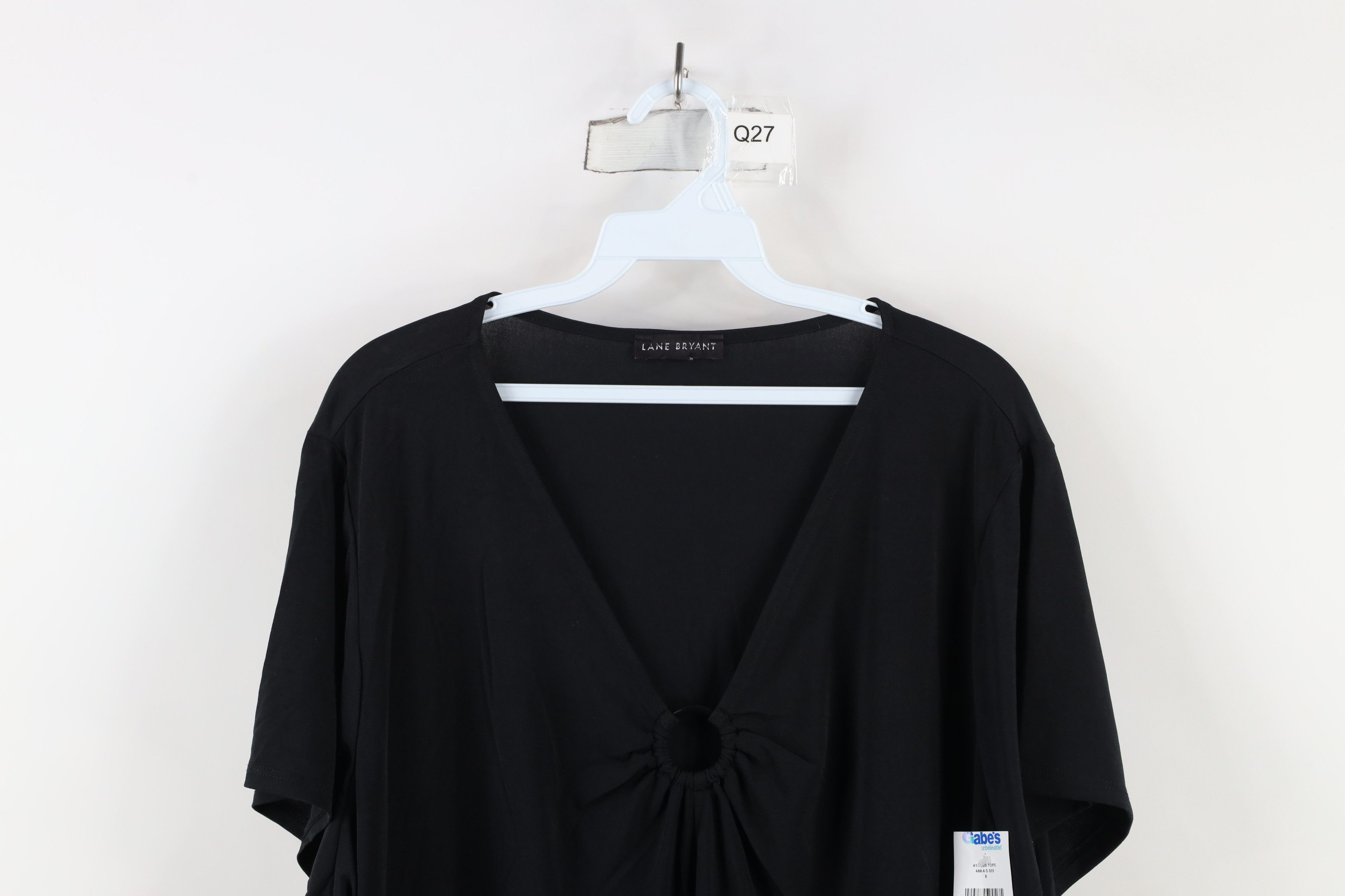 Vintage New Lane Bryant Babydoll Bella Knit Short Sleeve Shirt Black Size 4XL / US 24-26 - 2 Thumbnail