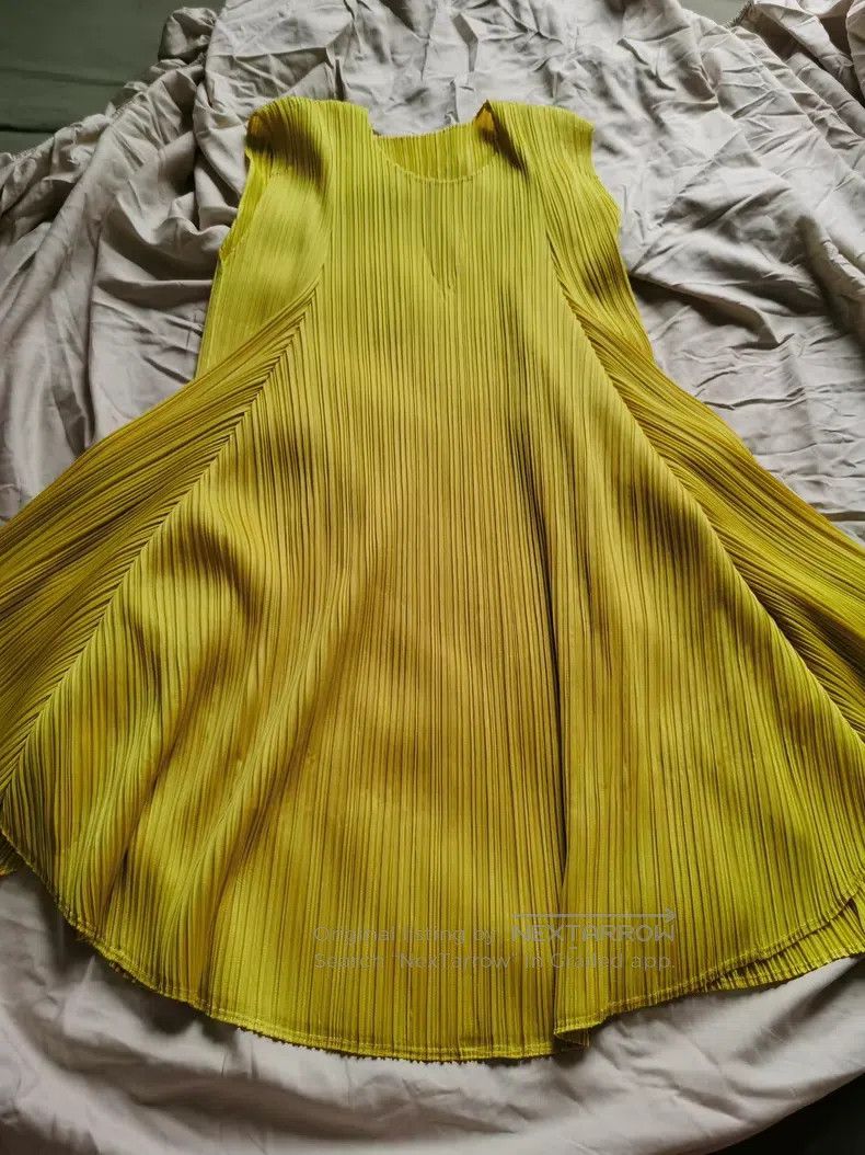 Issey Miyake Issey Miyake Yellow Sleeveless Long Top Size L / US 10 / IT 46 - 5 Thumbnail