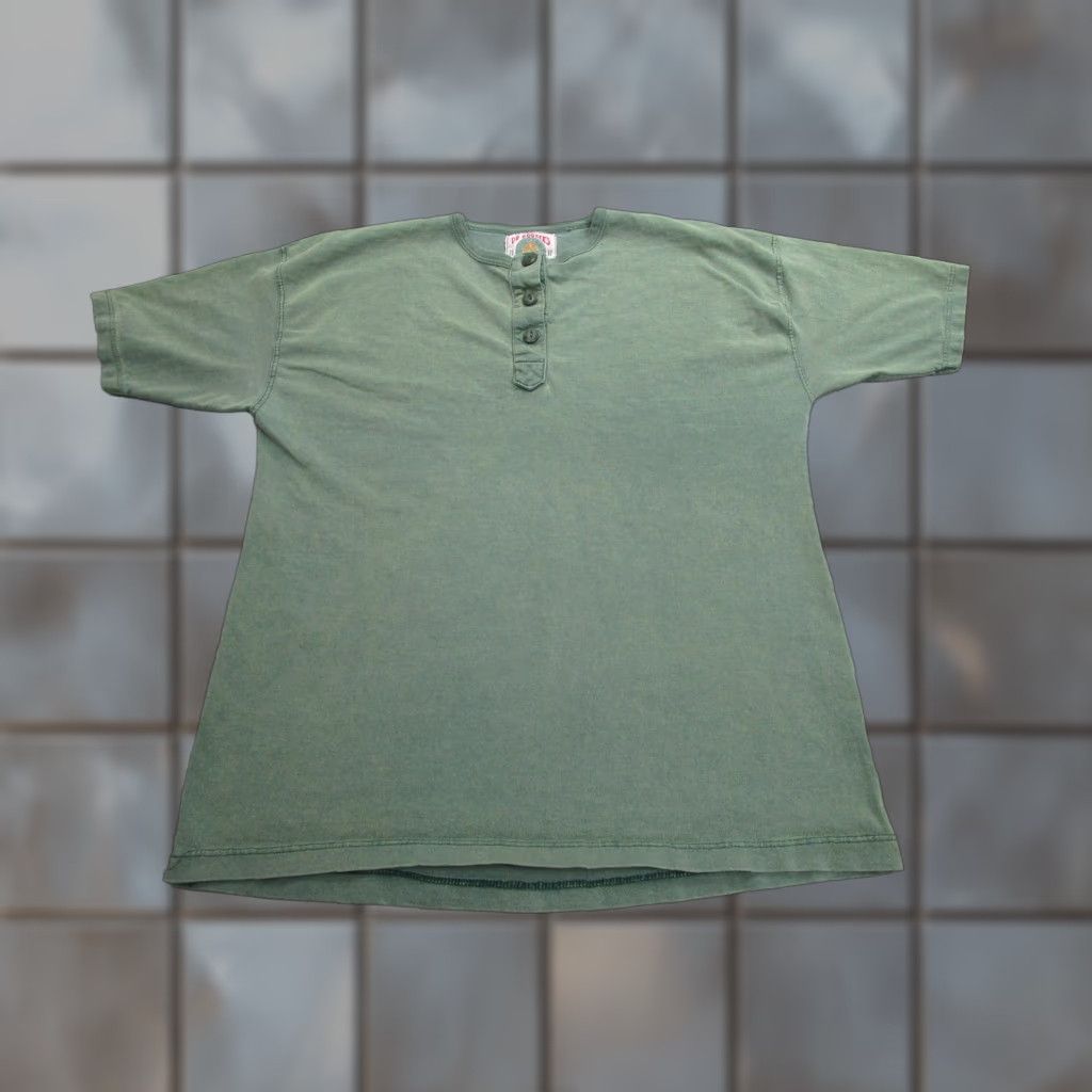 Vintage VINTAGE Dr Bogree's Celery Tonic Henley Shirt Mens Large Green Short Sleeve 90s Size US L / EU 52-54 / 3 - 1 Thumbnail