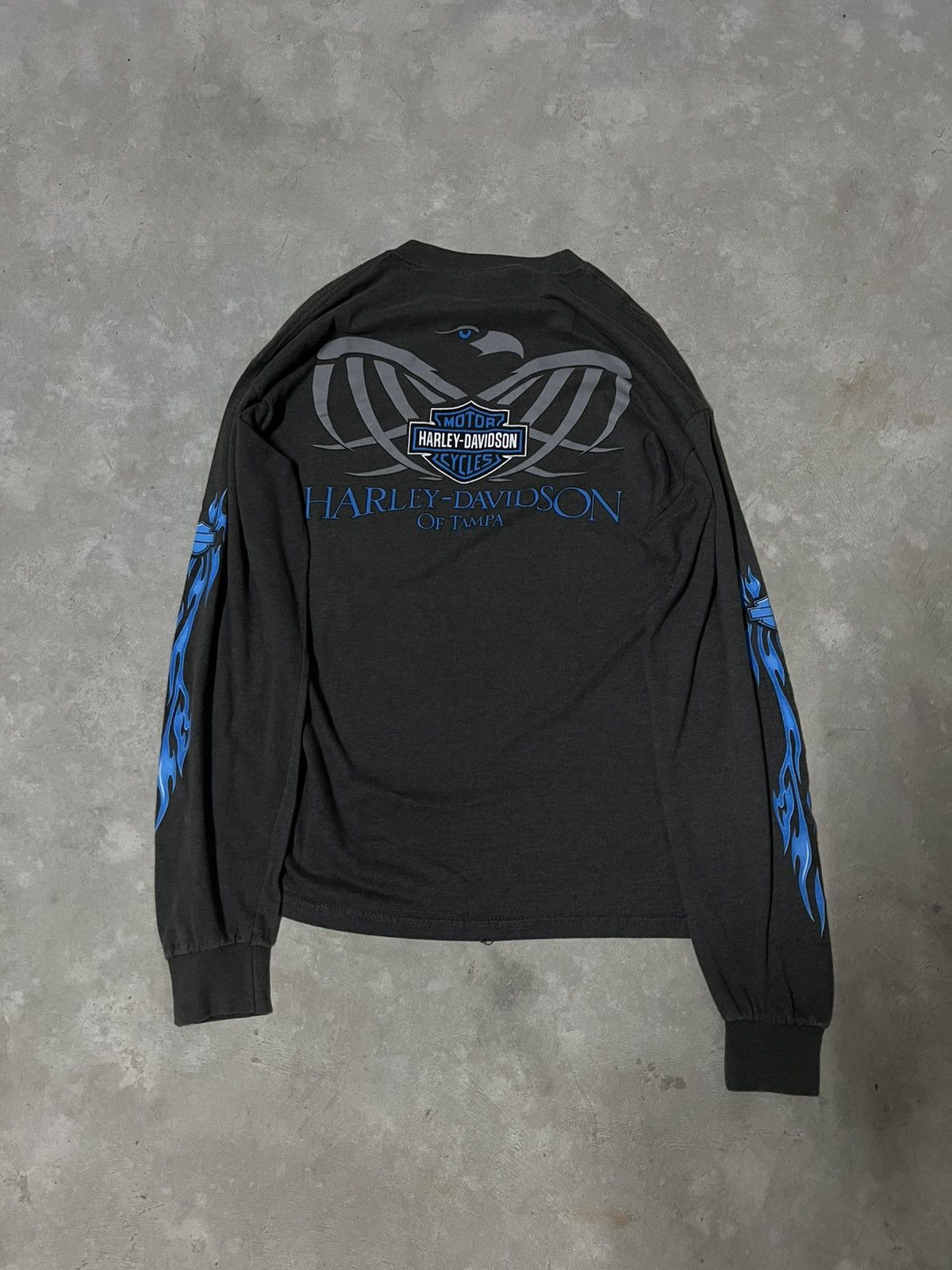 Harley Davidson Harley Davidson Blue Flame Long Sleeve Size US M / EU 48-50 / 2 - 6 Thumbnail