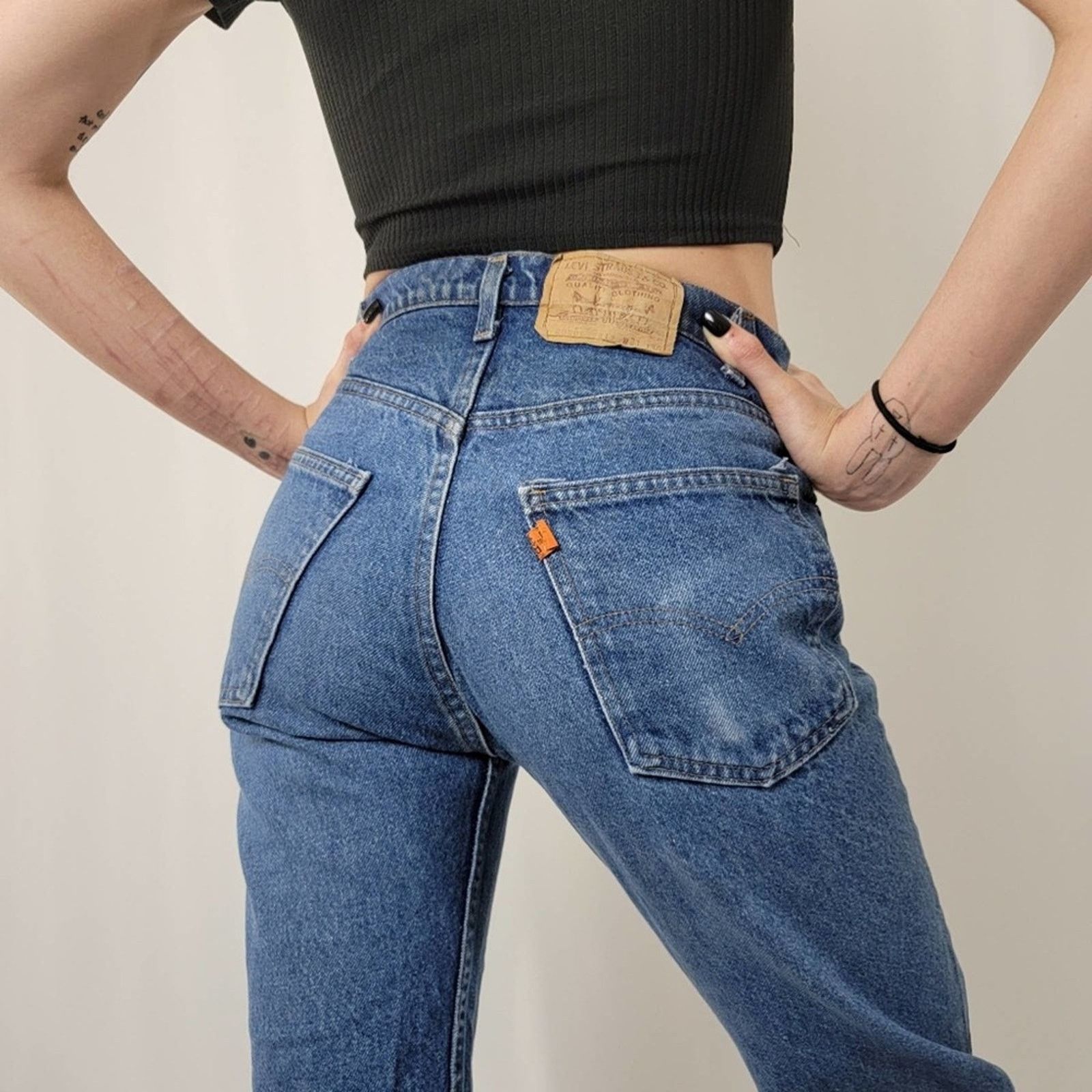 Levi's Rare Vintage 1983 Levis 20505 0217 Orange Tab Mom Jeans Size 29" - 1 Thumbnail