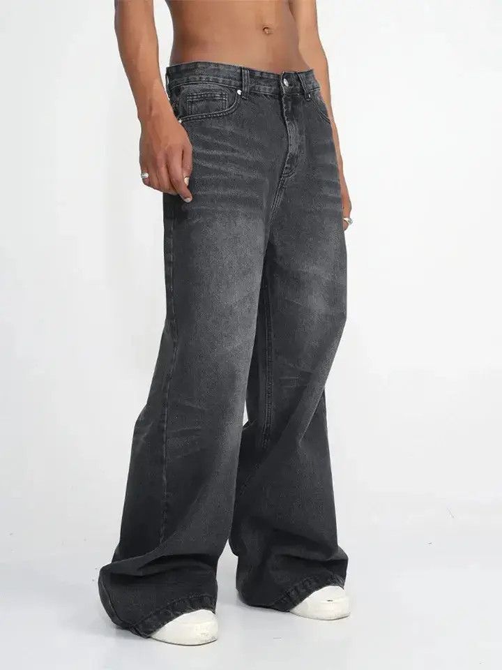 Japanese Brand Streetwear y2k washed wide-leg jeans Size US 30 / EU 46 - 1 Thumbnail