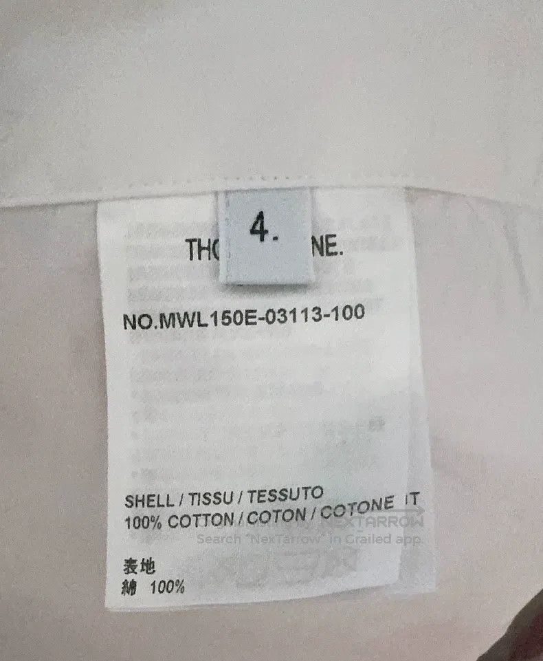 Thom Browne Thom Browne Long Sleeve White Shirt Size US XL / EU 56 / 4 - 5 Thumbnail