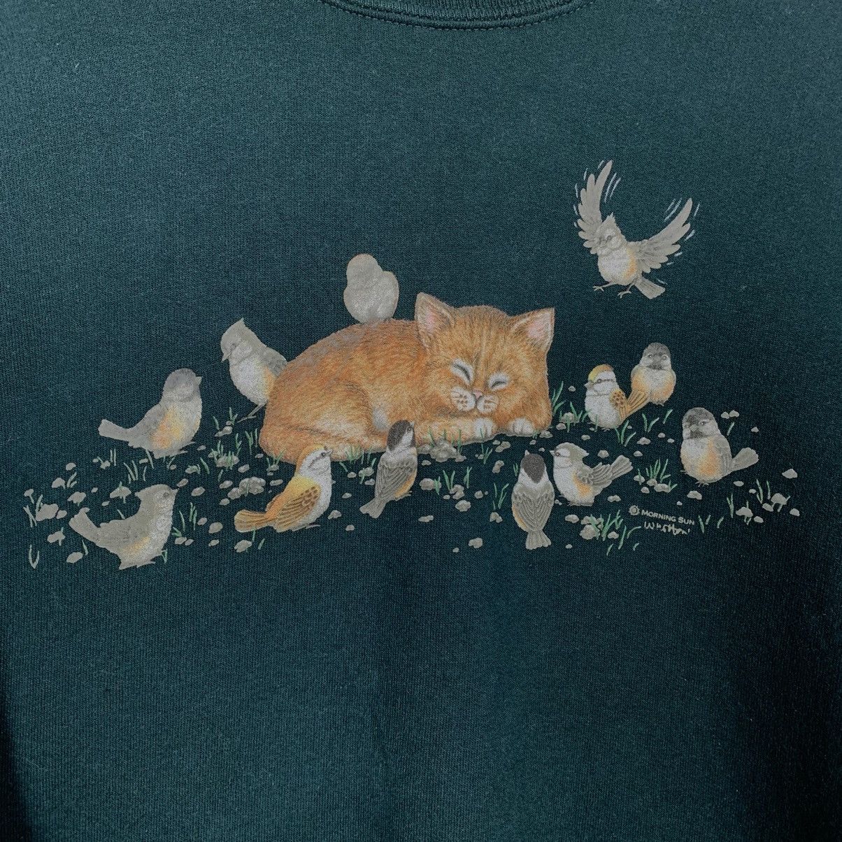 Japanese Brand Japanese Brand Morning Sun Cat And Bird Sweatshirt Size US M / EU 48-50 / 2 - 10 Thumbnail