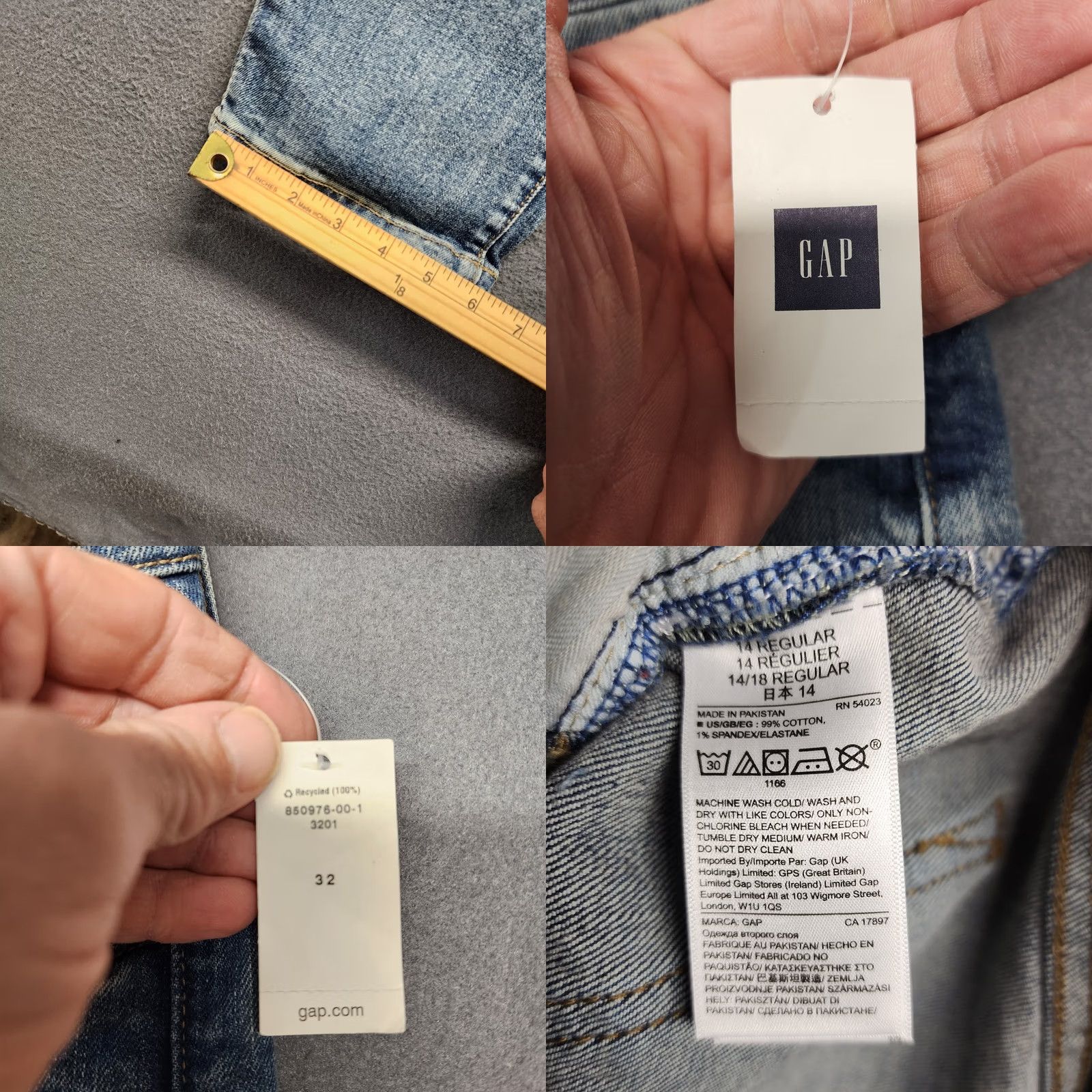 Gap VINTAGE Gap Denim Jeans Womens 32 Regular Best Girlfriend Distressed Tapered Stretch NEW Size 24" / US 00 / IT 34 - 8 Thumbnail