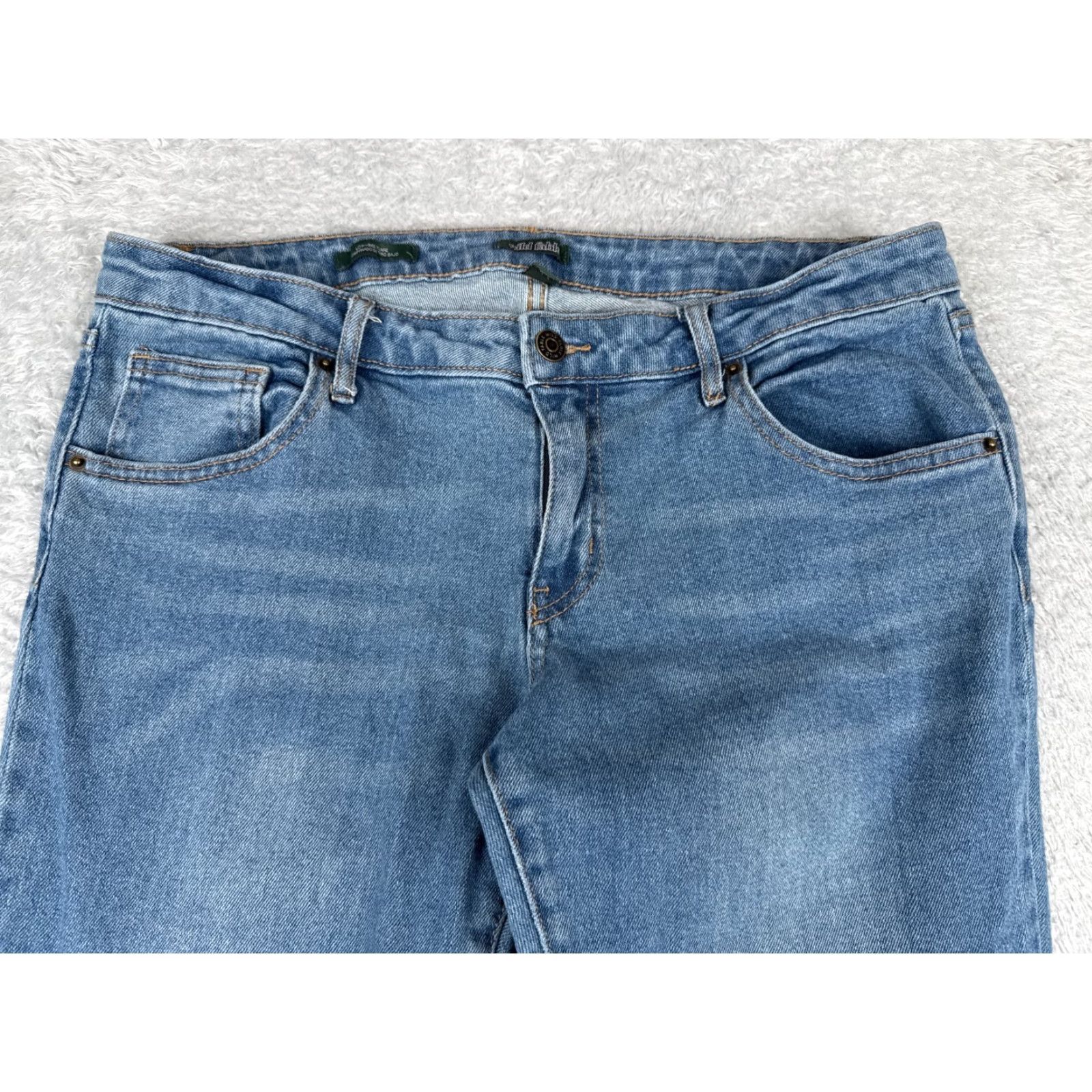 Vintage Wild Fabel Jeans Womens 14 Blue Denim Low Rise Flare Flared Cotton Blend 33x30 Size 36" / US 14 / IT 50 - 4 Thumbnail