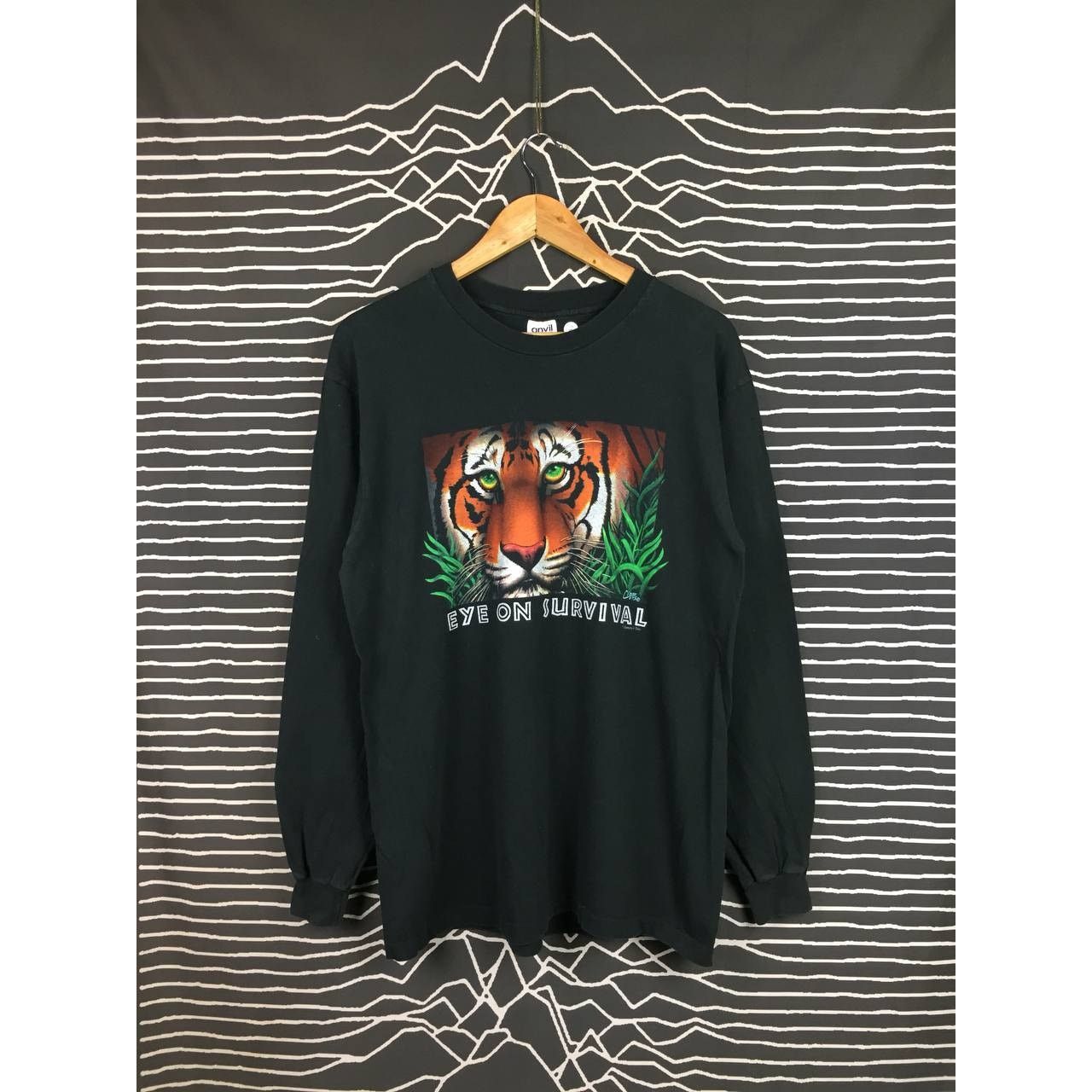 Vintage Vtg 90s Eye On Survival Tiger Wildlife Animal Longsleeve Tee Size US L / EU 52-54 / 3 - 2 Thumbnail