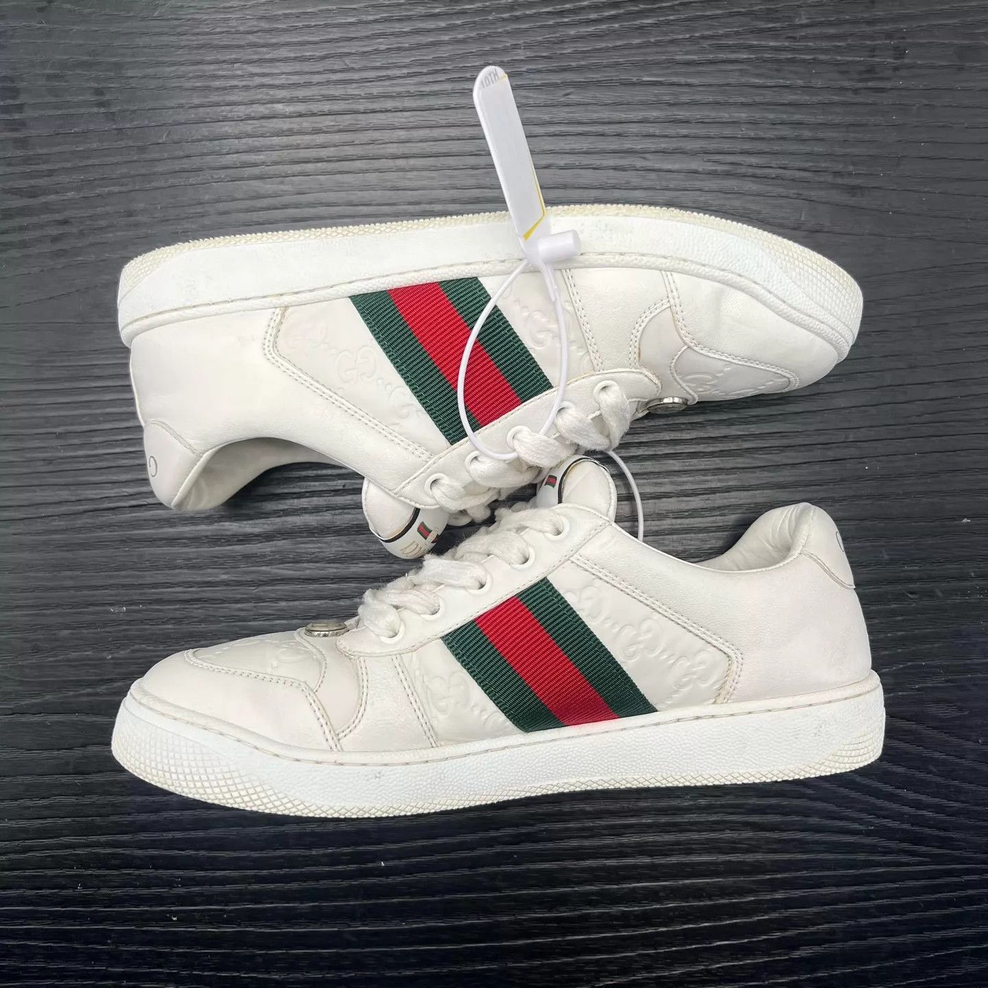 Gucci Gucci Dirty Sneakers White Red Green EU 38 Size US 7.5 / IT 37.5 - 2 Thumbnail