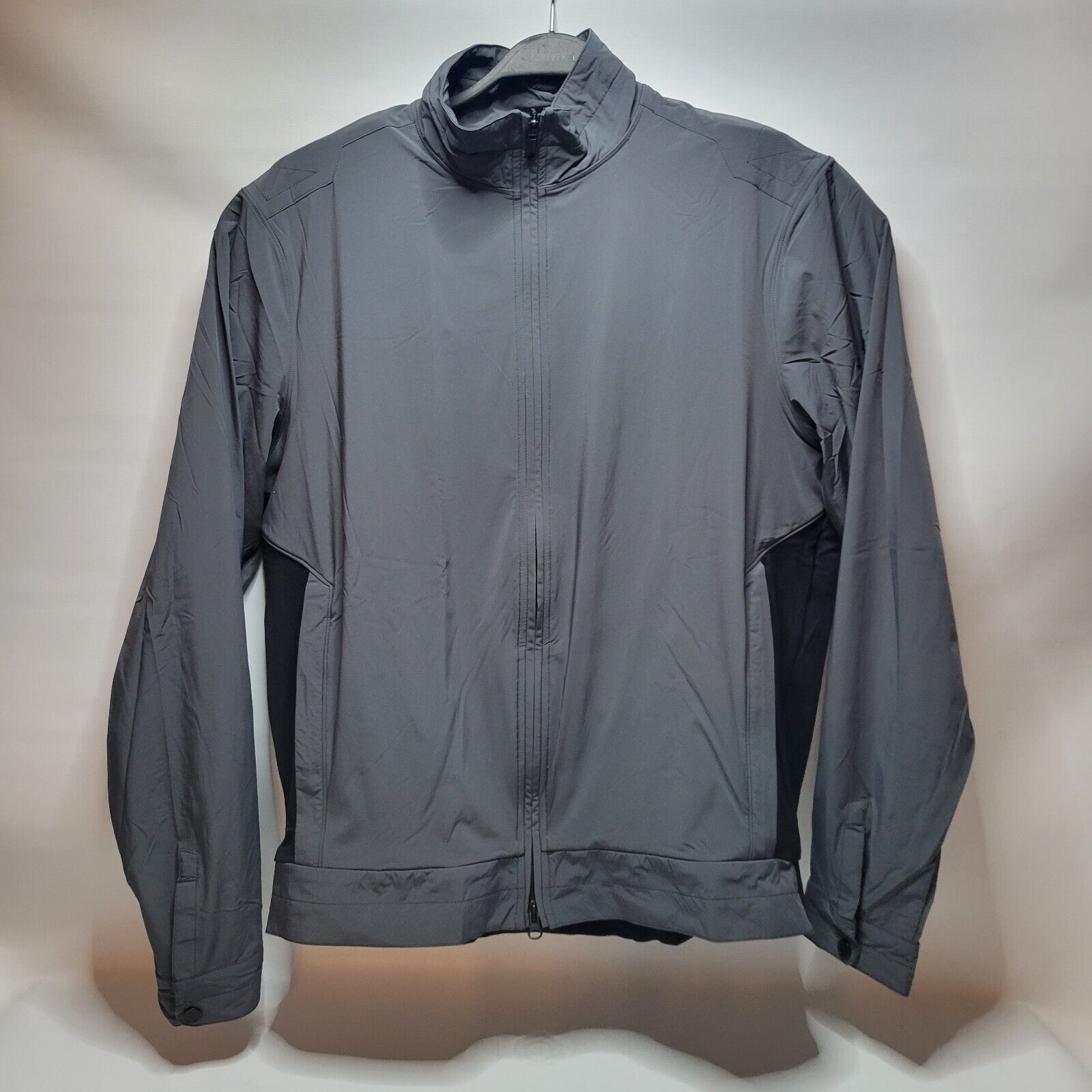 LULULEMON MENS BLACK GRAY FULL ZIP TRACK JACKET SIZE XL