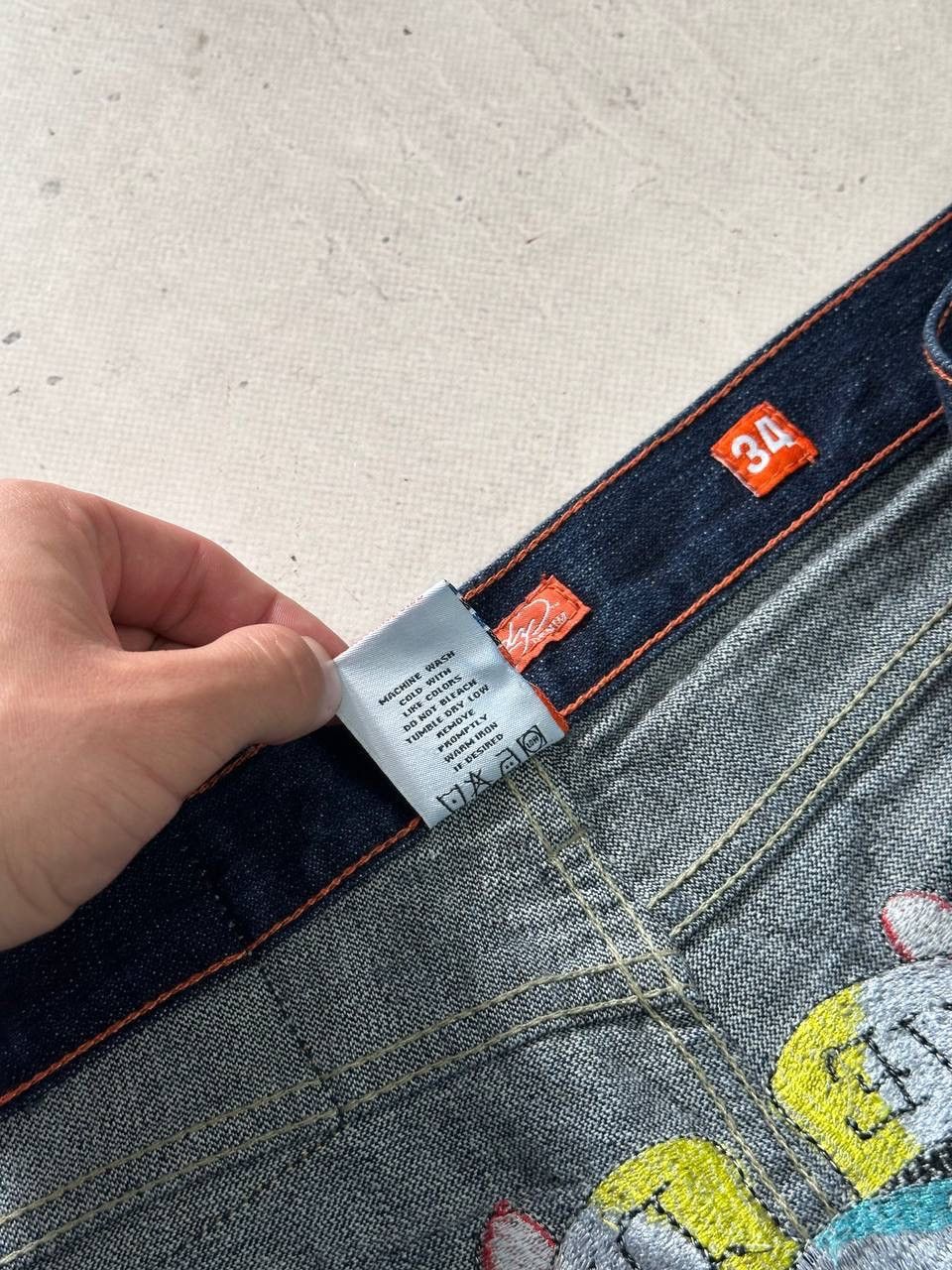 Ed Hardy Ed Hardy x Christian Audigier Jeans 34x32 Skull Denim Y2K Size US 34 / EU 50 - 11 Thumbnail