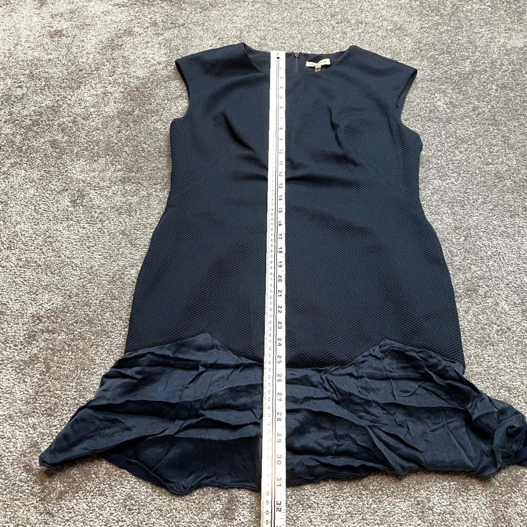 Rebecca Taylor Rebecca Taylor Shift Dress Womens 12 Navy Blue Sleeveless Midi Solid Colorful Fringe Size XL / US 12-14 / IT 48-50 - 4 Thumbnail