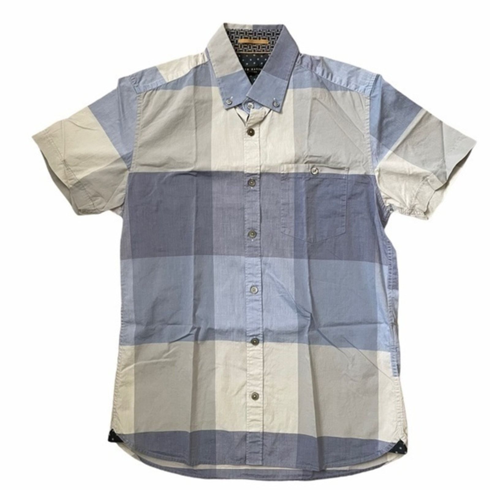 Ted Baker Ted Baker Shamdog Extra Trim Blue Sport Slim Fit Shirt Size US S / EU 44-46 / 1 - 2 Thumbnail