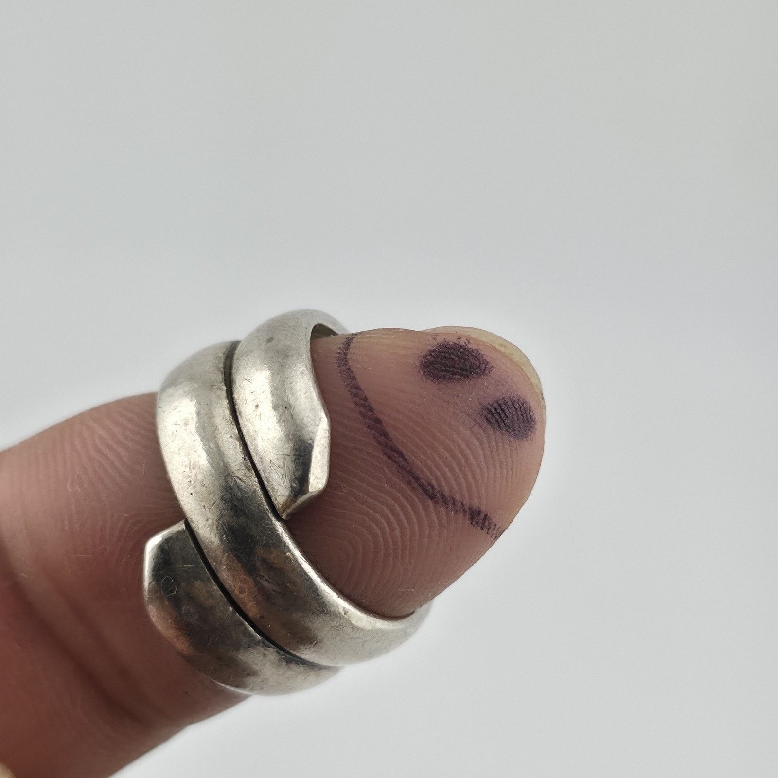 Other Vintage Mexico 925 Sterling Silver Wrap Ring 7 Modernist Size ONE SIZE - 12 Thumbnail