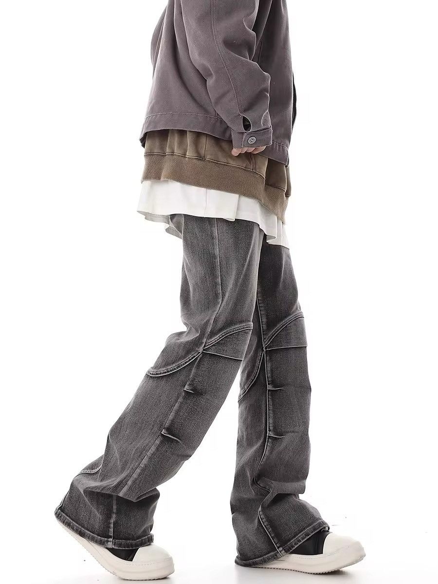 Japanese Brand × Vintage Pleated Denim Low Waist Vintage Style Flared Coal Party Size US 31 - 4 Thumbnail