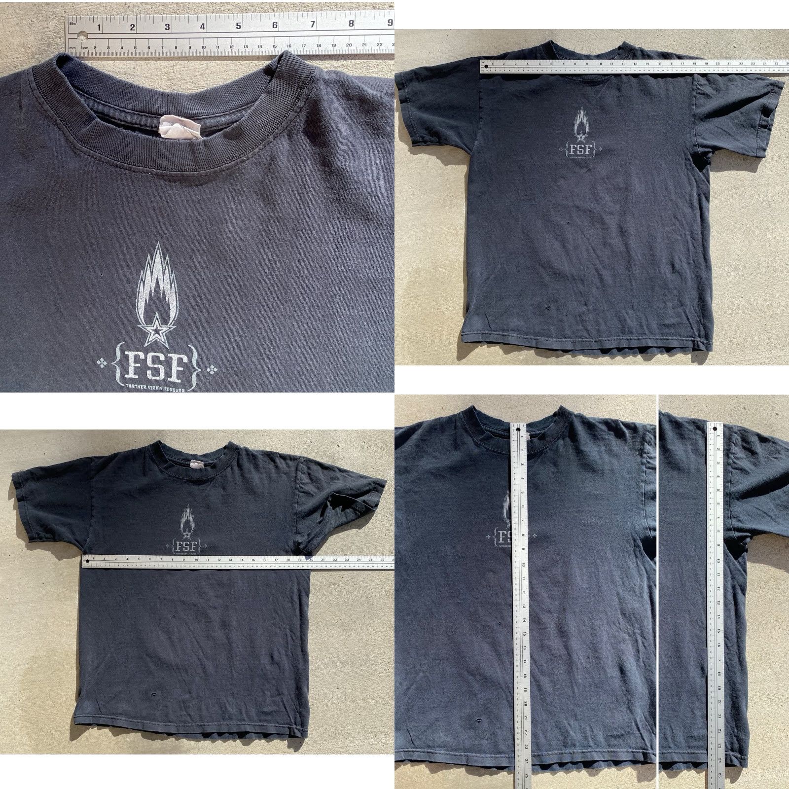 Anvil FSF Band T-Shirt Anvil Cotton Distressed M Black 2000s Further Seems Forever Mens Shirt Size US M / EU 48-50 / 2 - 11 Thumbnail