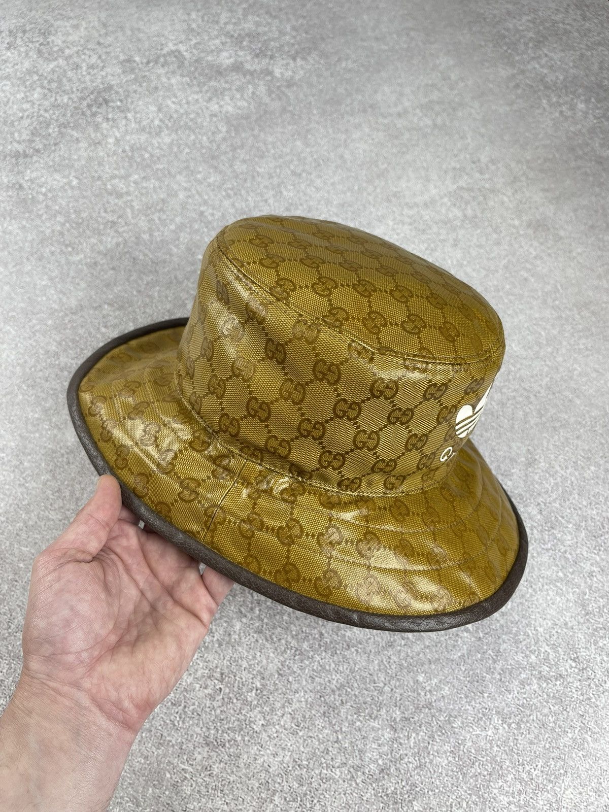 Adidas × Gucci Gucci x Adidas Gg Monogram Bucket Hat Brown Unisex Size ONE SIZE - 6 Thumbnail
