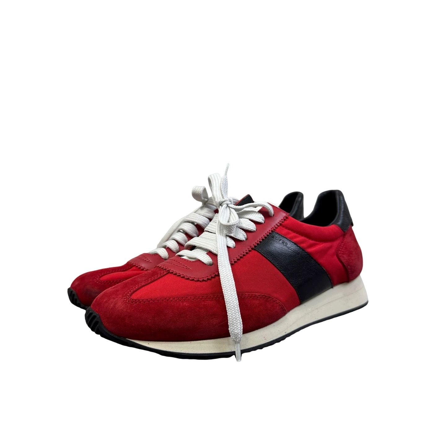 Saint Laurent Paris Saint Laurent Red Suede Low-Top Sneakers 40 Size US 7 / EU 40 - 1 Thumbnail