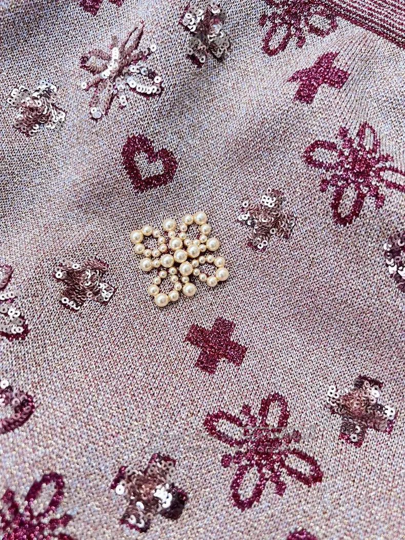 Chanel Chanel 20A heavy industry nude pink gold thread sequin pea Size S / US 4 / IT 40 - 4 Thumbnail