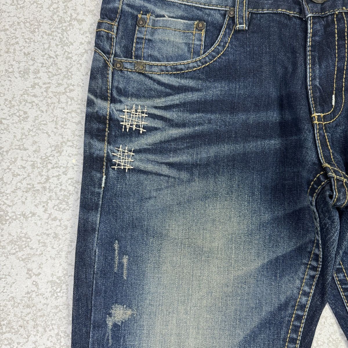 If Six Was Nine Skull - Lolita Washed Hippie Blue Jeans Size US 32 / EU 48 - 6 Thumbnail