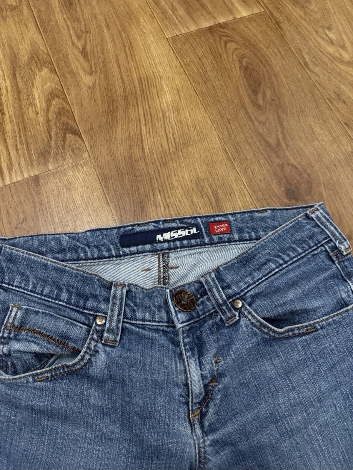 Miss Sixty Miss Sixty Extra Love Low Rise Flared Jeans Hysteric Type Size 32" / US 10 / IT 46 - 6 Thumbnail