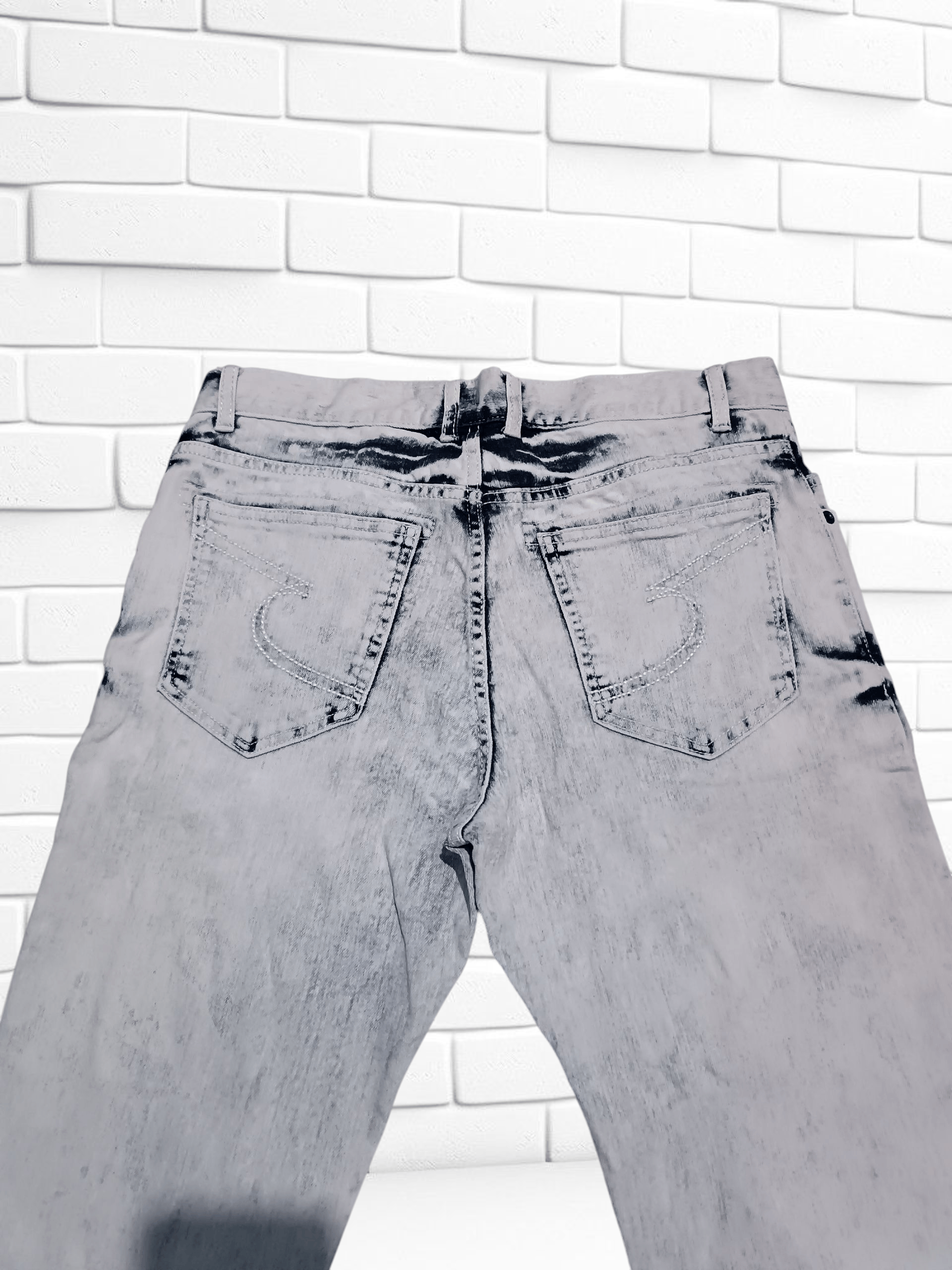 semanticdesign Sematic Design Slim Fit Stretch Acid Wash Denim Banana Pant Size US 31 - 3 Thumbnail