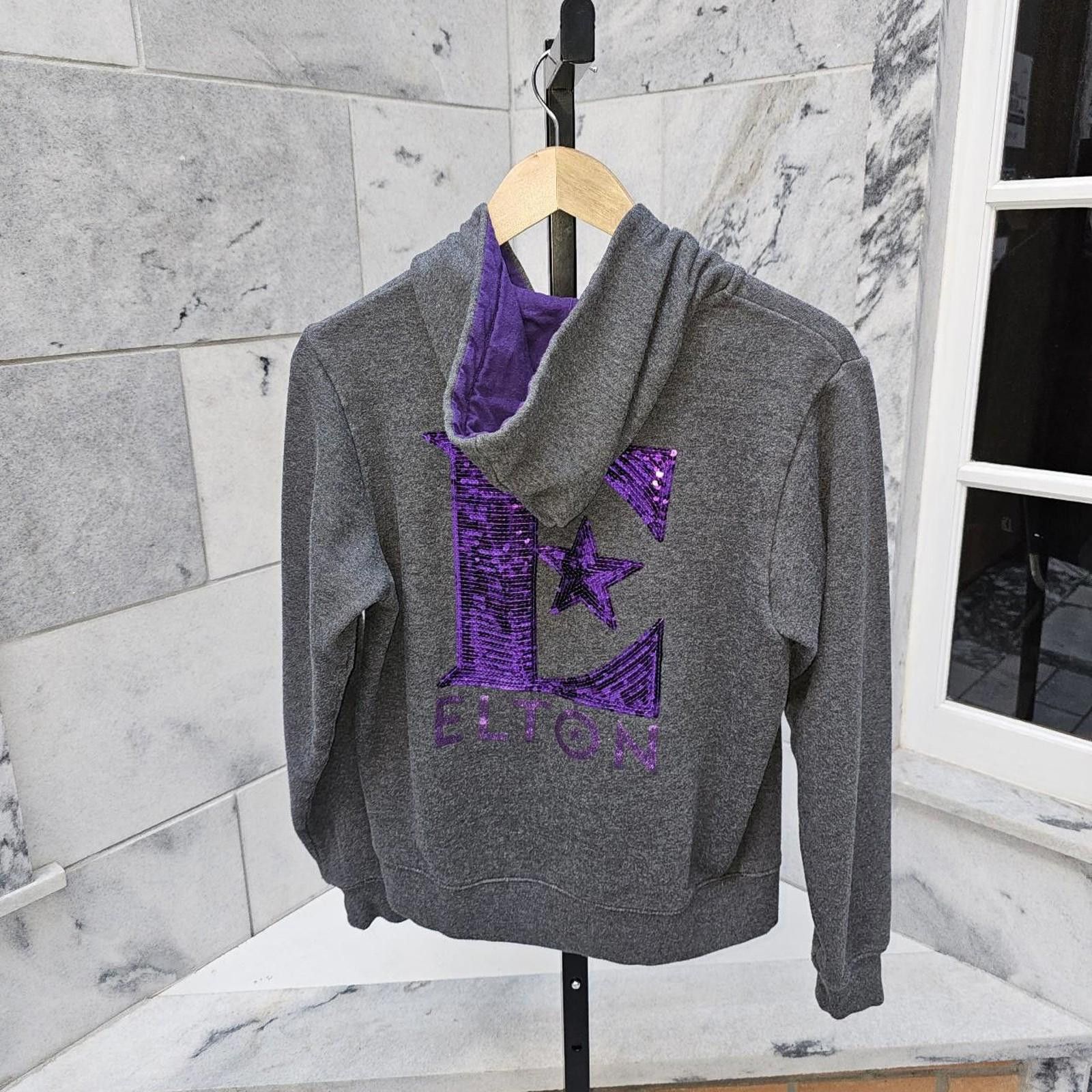 Other Elton John Grey and Purple Hoodie Zip Up Jacket Size S / US 4 / IT 40 - 6 Thumbnail