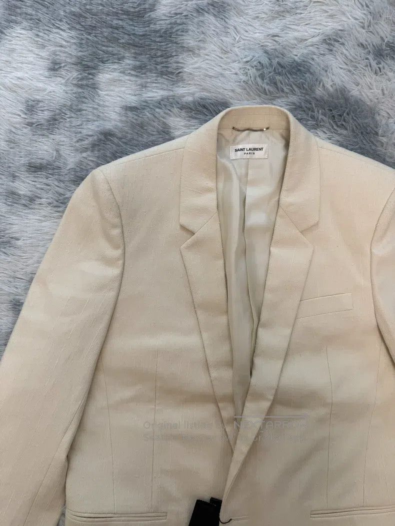 Saint Laurent Paris Saint Laurent Paris Distressed Beige Tweed Suit Size US L / EU 52-54 / 3 - 2 Thumbnail