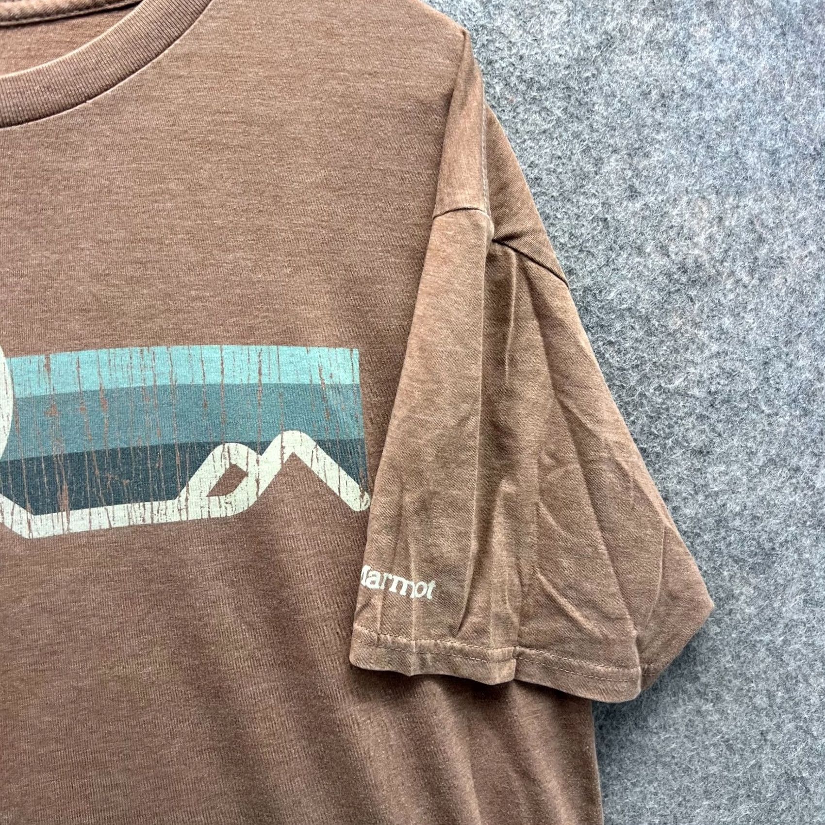 Marmot Marmot Shirt Mens Large Khaki Crewneck Short Sleeve Cotton Logo T-Shirt Beige Outdoor All Seasons Fall Spring Summer Winter Mens Regulated Regular Size US L / EU 52-54 / 3 - 7 Thumbnail