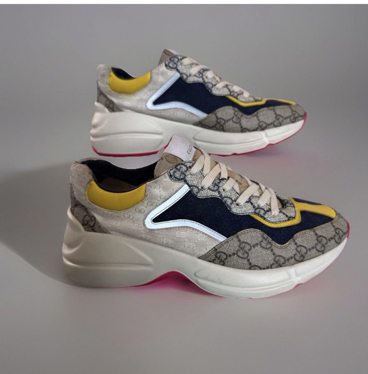 Gucci Gucci Rhyton GG Supreme Pink Sole ~US 10.5-11 Size US 10.5 / EU 43-44 - 3 Thumbnail