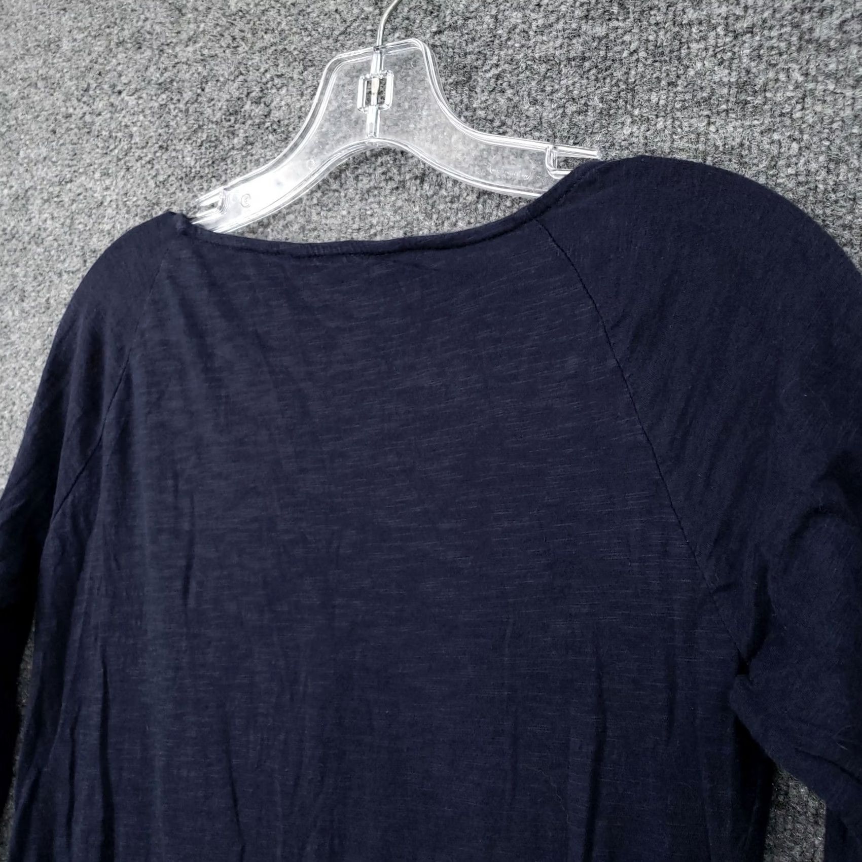 Lucky Brand Lucky Brand Blouse Womens XS Blue Top Lace Sleeve Round Neck Cotton Blend Size XS / US 0-2 / IT 36-38 - 7 Thumbnail