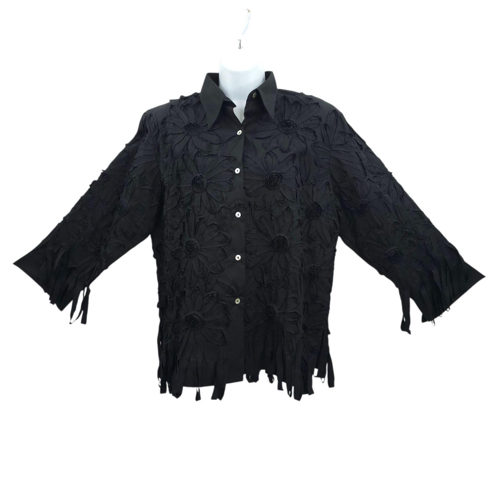 Other Pong Poco Shirt XL Fabric Ribbons Textured Flower Boho Artsy Size XL / US 12-14 / IT 48-50 - 1 Thumbnail