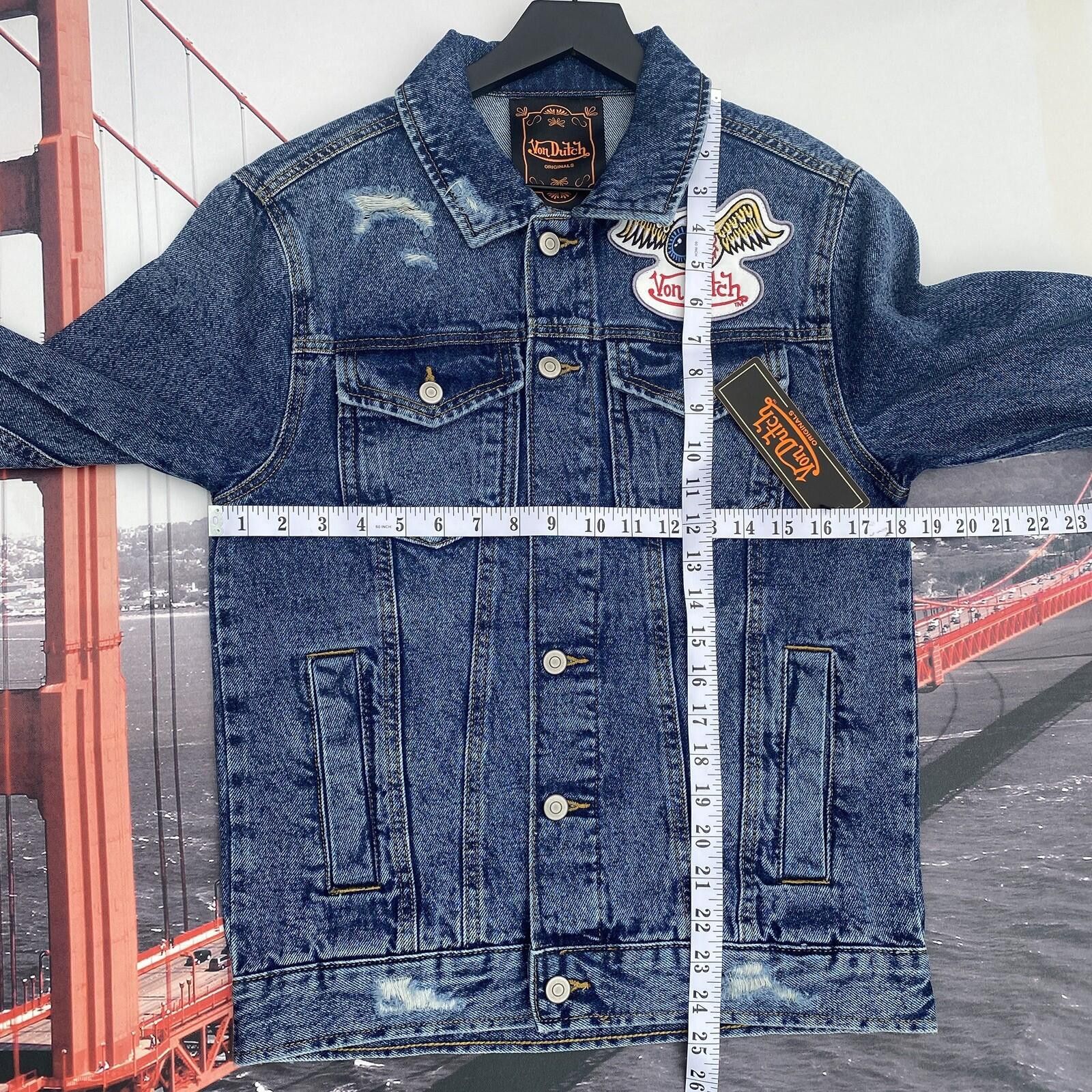 Von Dutch Von Dutch XS Originals Blue Distressed Denim Jacket Y2K Size US XS / EU 42 / 0 - 8 Thumbnail