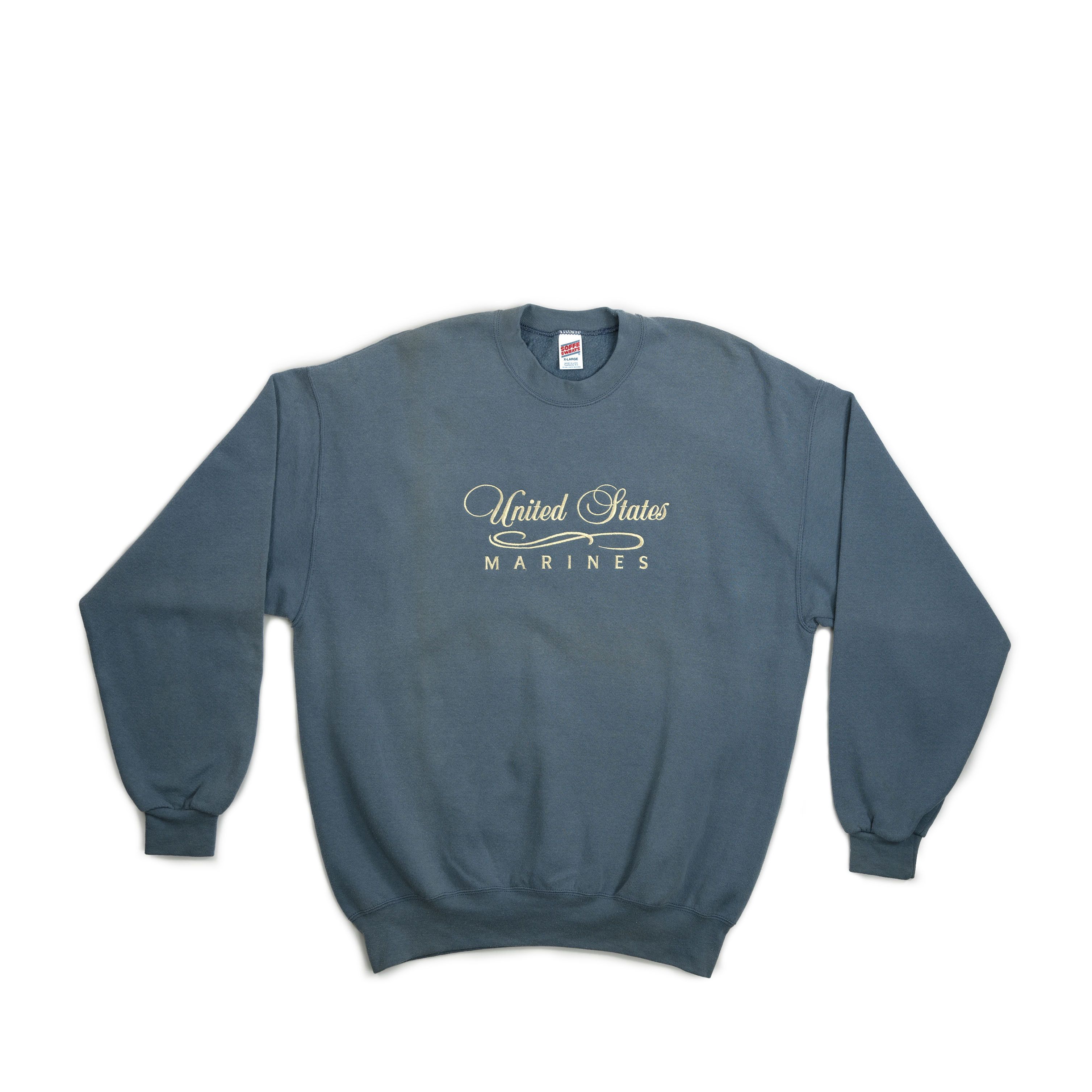 Image of USMC x Vintage 1990's United States Marines Crewneck in Light Blue, Men's (Size XL)