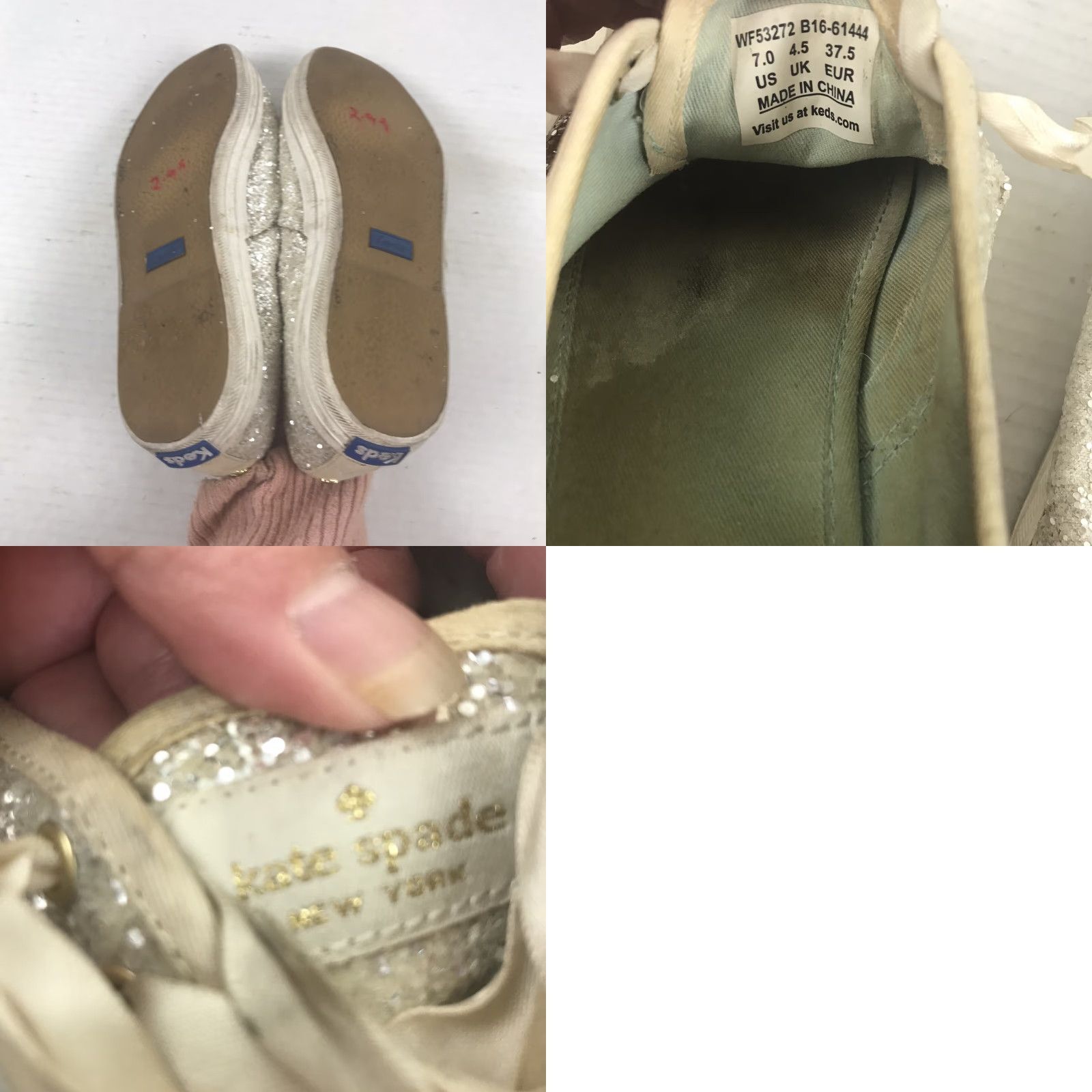 Keds Kate Spade Keds Women’s Champagne Glitter Canvas Sneakers Size 7 Low Top Casual Athletic Size US 7 / IT 37 - 8 Thumbnail
