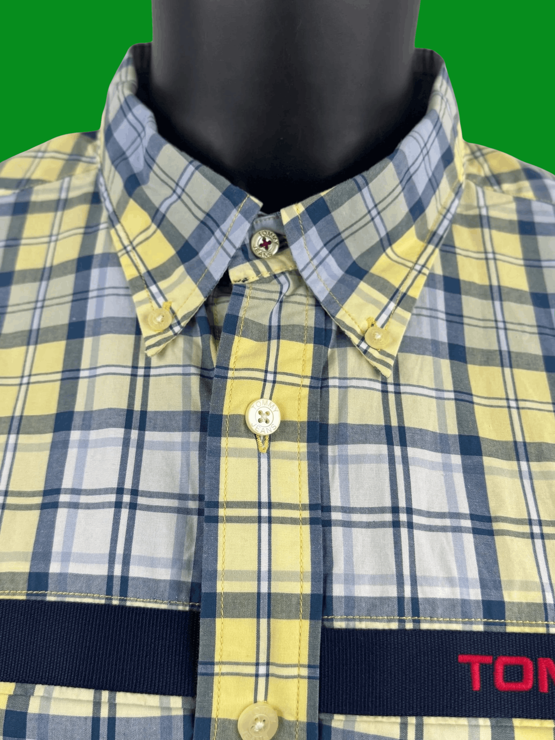 Tommy Hilfiger VTG Tommy Jeans Plaid Chest Strap & Velcro Pockets Size US XL / EU 56 / 4 - 3 Thumbnail