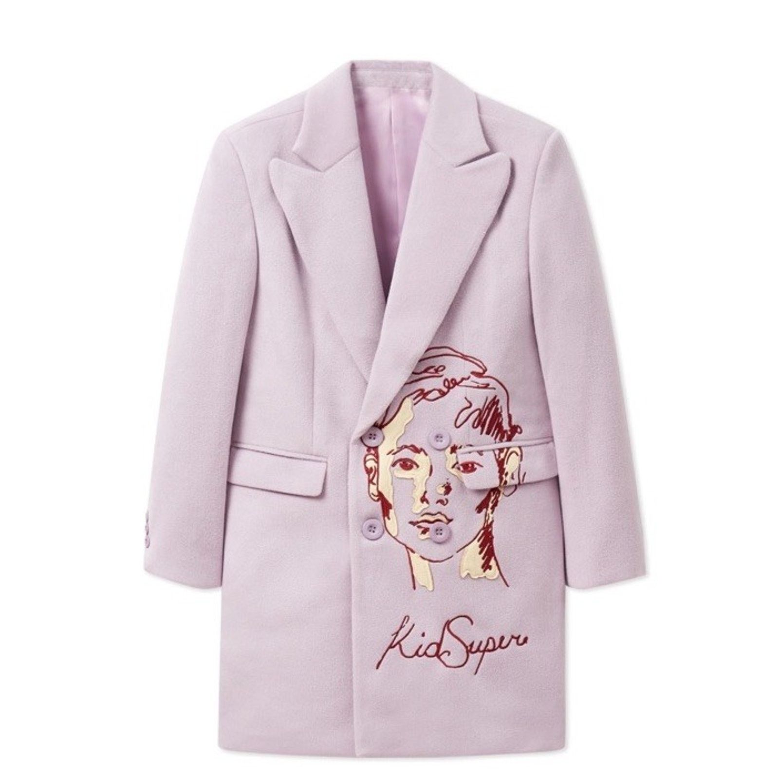 KidSuper KIDSUPER EMBROIDERED WOOL LONGCOAT Size US L / EU 52-54 / 3 - 1 Thumbnail
