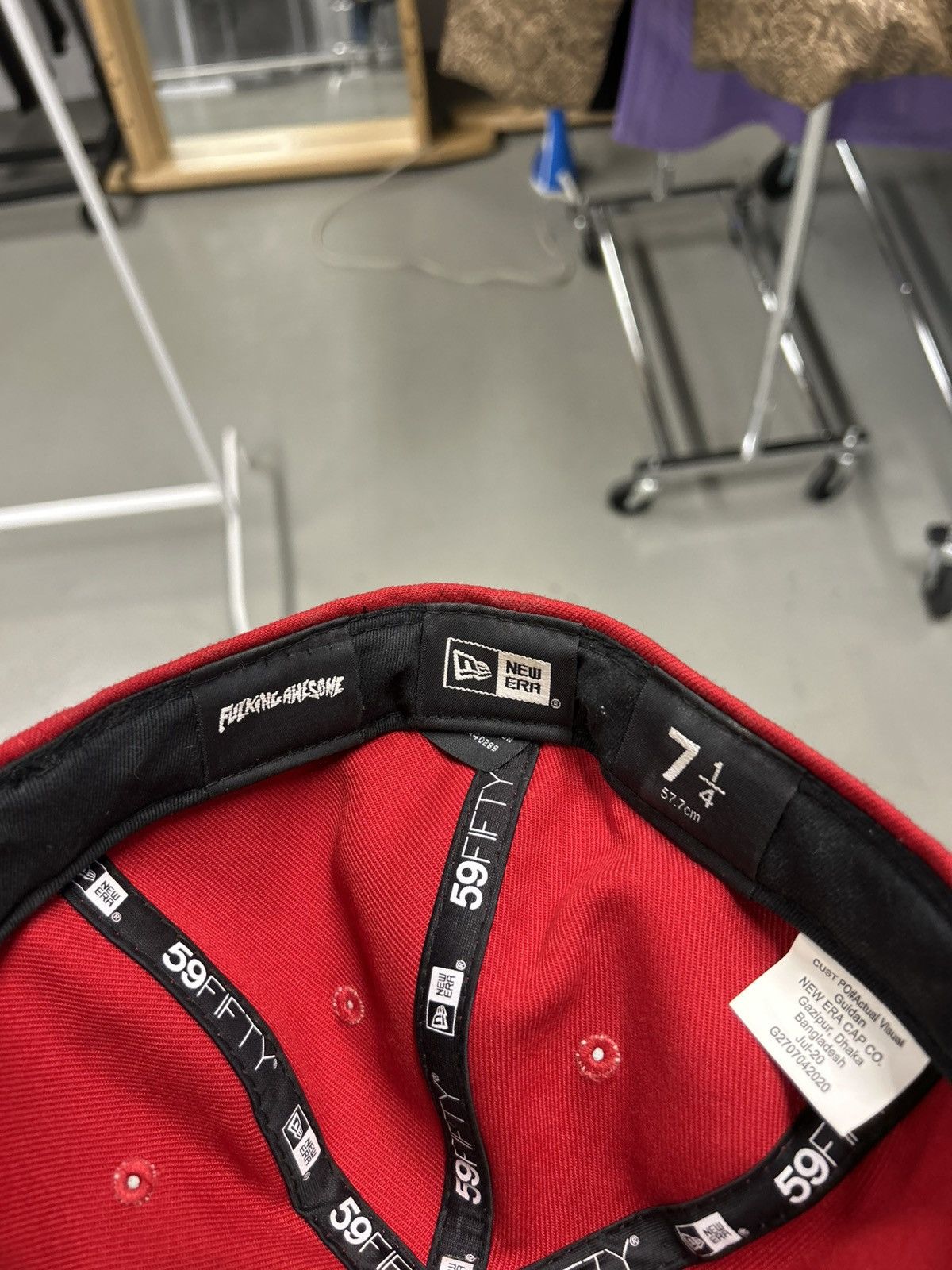 Fucking Awesome Fucking Awesome Red New Era Fitted Size ONE SIZE - 5 Thumbnail