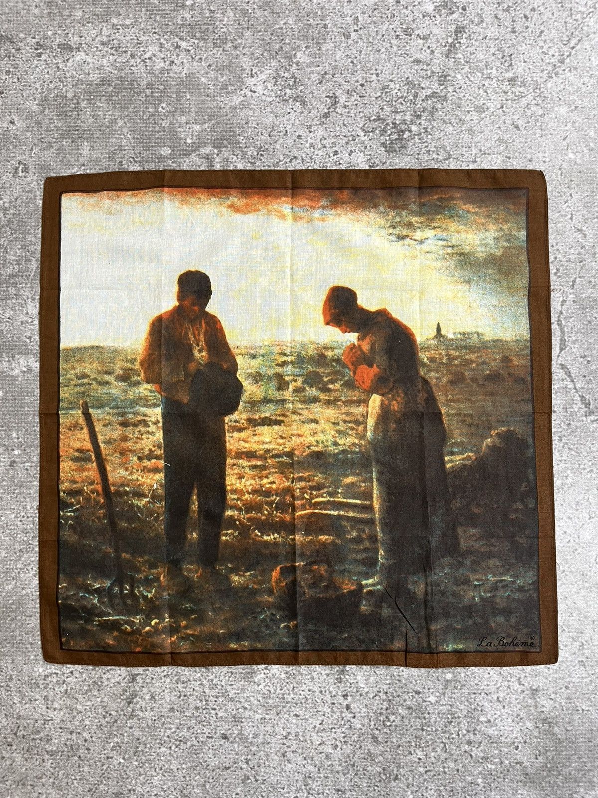 Vintage Vintage Jean-Francois Millet The Angelus Handkerchief Size ONE SIZE - 1 Thumbnail