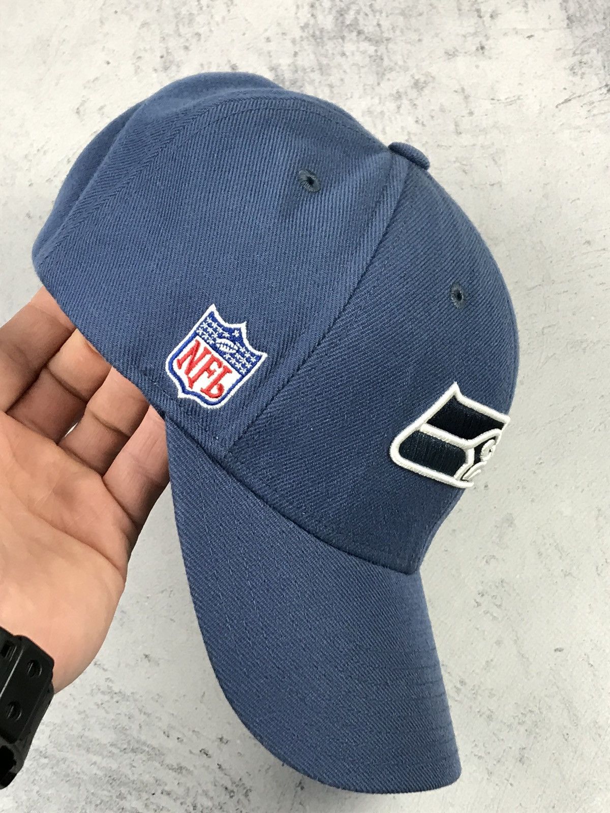 NFL × Reebok × Vintage Reebok Seattle Seahawks Hat Cap NFL Football Stretch Fitted Size ONE SIZE - 5 Thumbnail