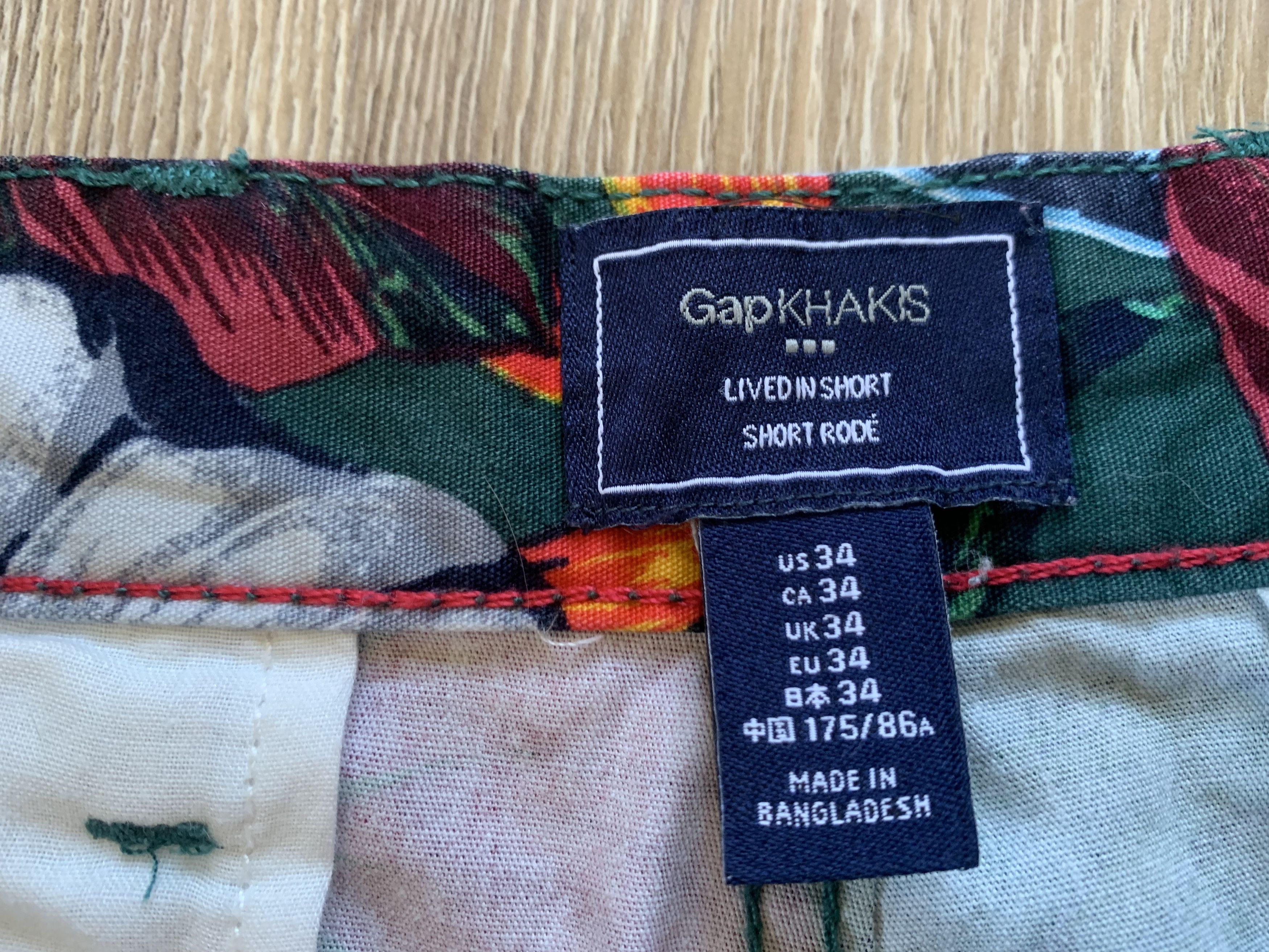 Gap Gap Mens Multicolor Cotton Floral Chino Shorts Size US 34 / EU 50 - 7 Thumbnail