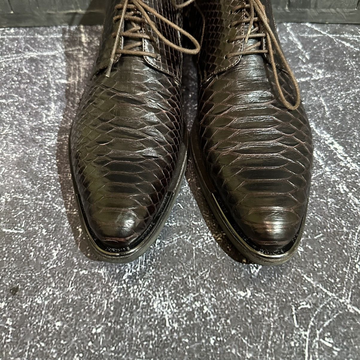 Baldinini BALDININI 🇮🇹- Men’s Brown Oxford Python Leather Size 40 Size US 7 / EU 40 - 6 Thumbnail