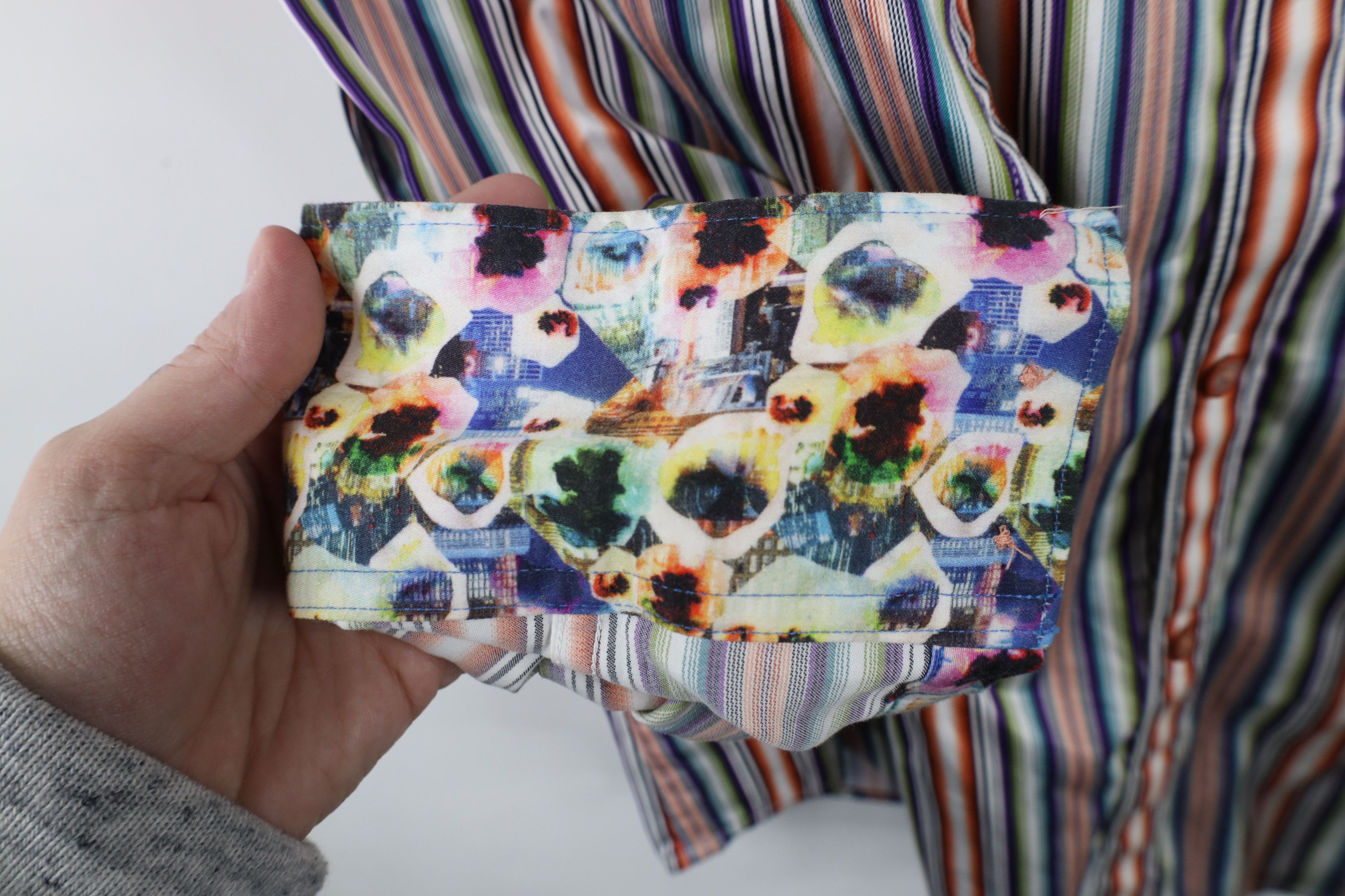 Robert Graham × Vintage Robert Graham Tailored Rainbow Flip Cuff Button Shirt Size US XXL / EU 58 / 5 - 10 Thumbnail