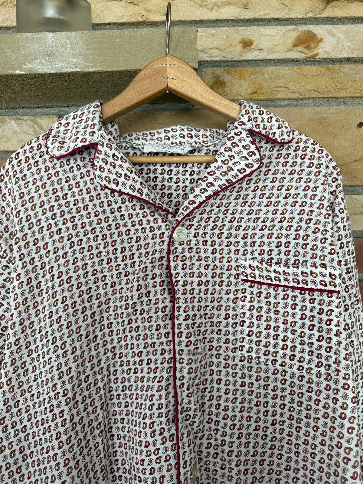 Vintage Vintage 70s Paisley Patterned Button Up Pajama Shirt Size US M / EU 48-50 / 2 - 3 Thumbnail