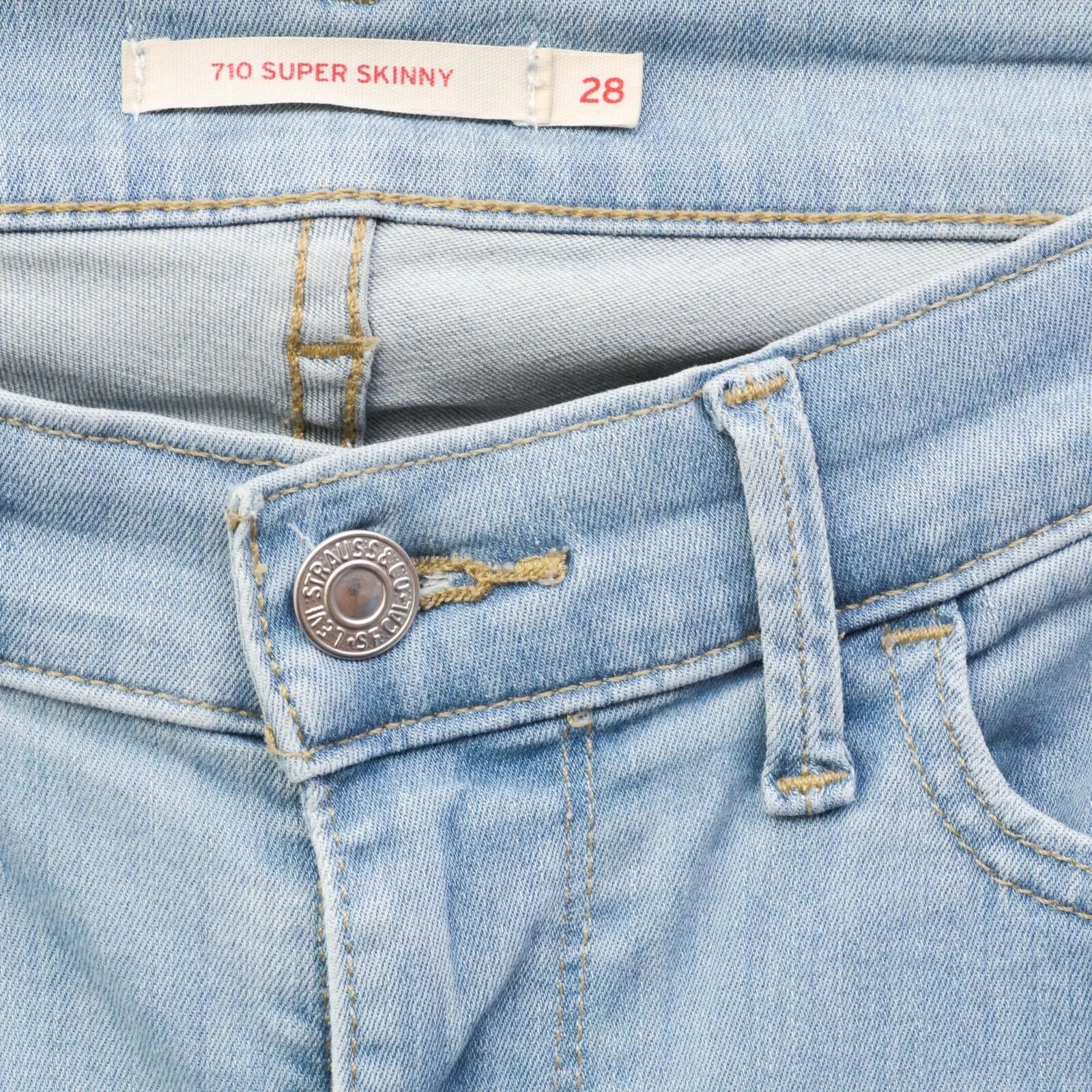 Levi's STRAUSS Women's 710 Super Skinny Mid Rise Jeans W28 L32 Size 28" / US 6 / IT 42 - 5 Thumbnail