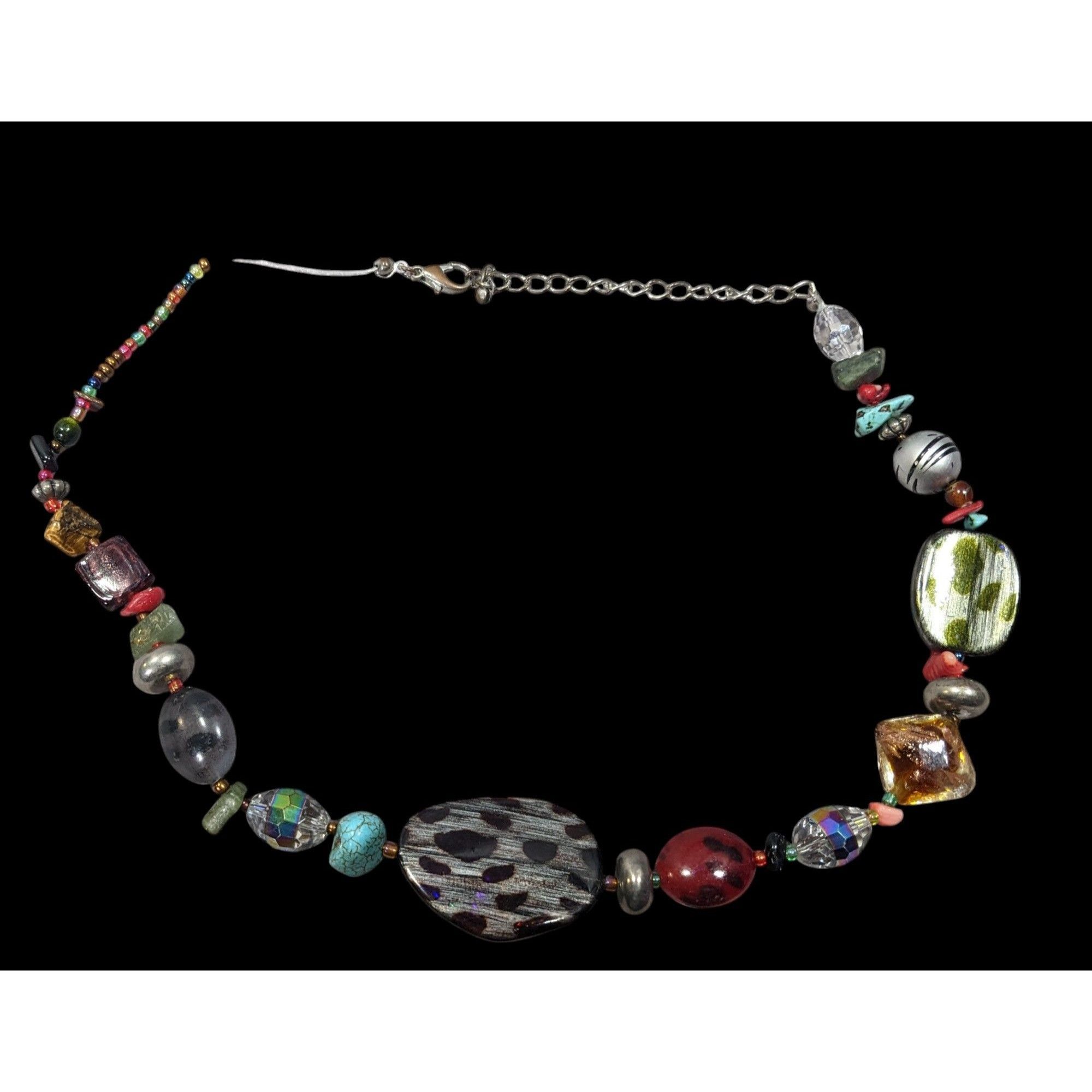 Other Handmade Rainbow Gemstone And Glass Beaded Necklace Size ONE SIZE - 1 Thumbnail